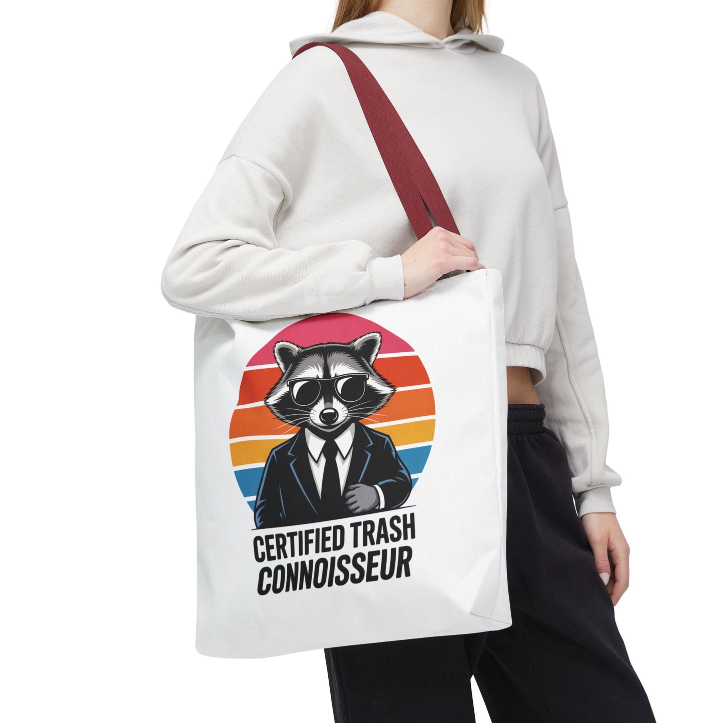 Certified Trash Connoisseur Raccoon Tote Bag Fun and Quirky Everyday Carry Trash Panda Bag