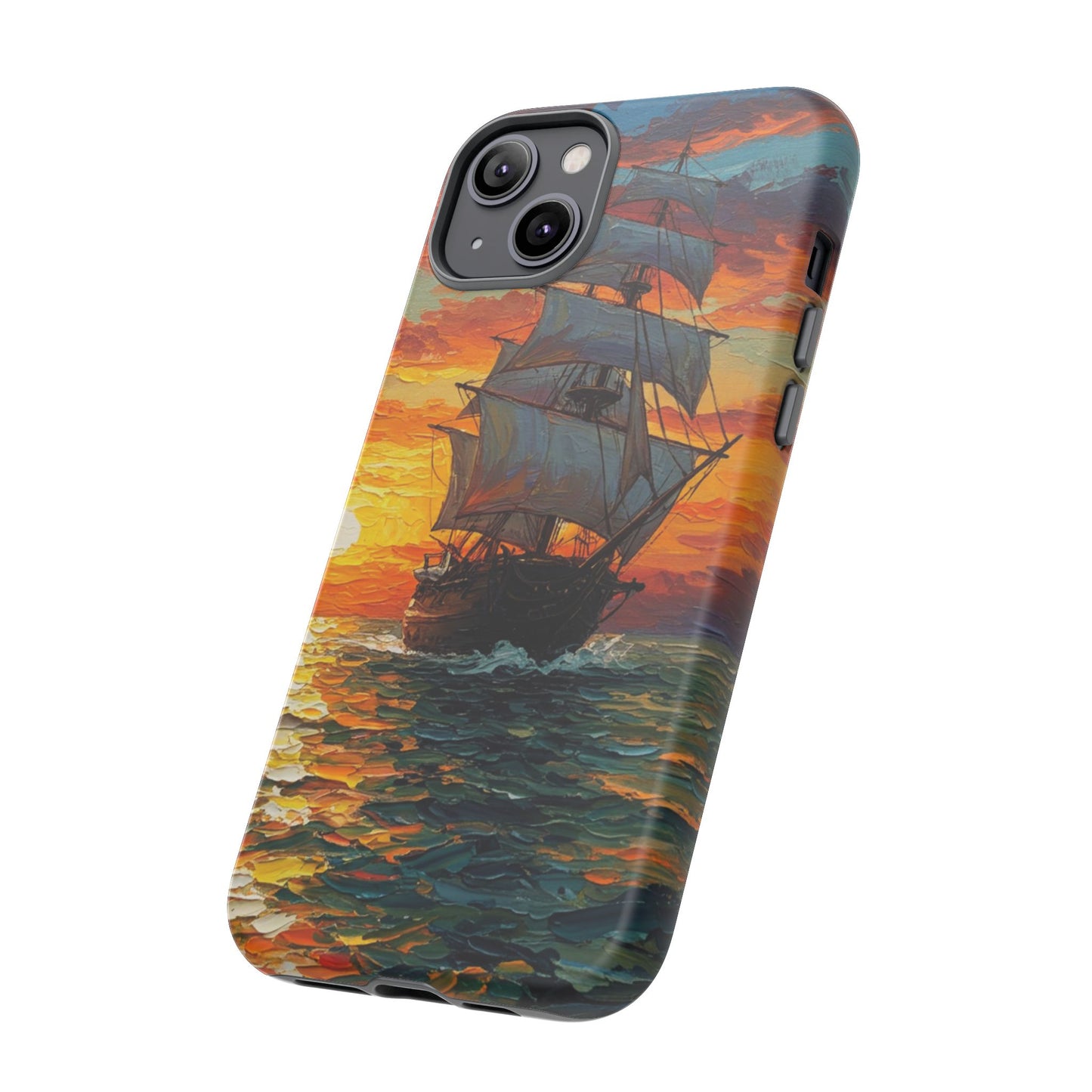 iPhone Case - Ship Sailing at Sunset Design