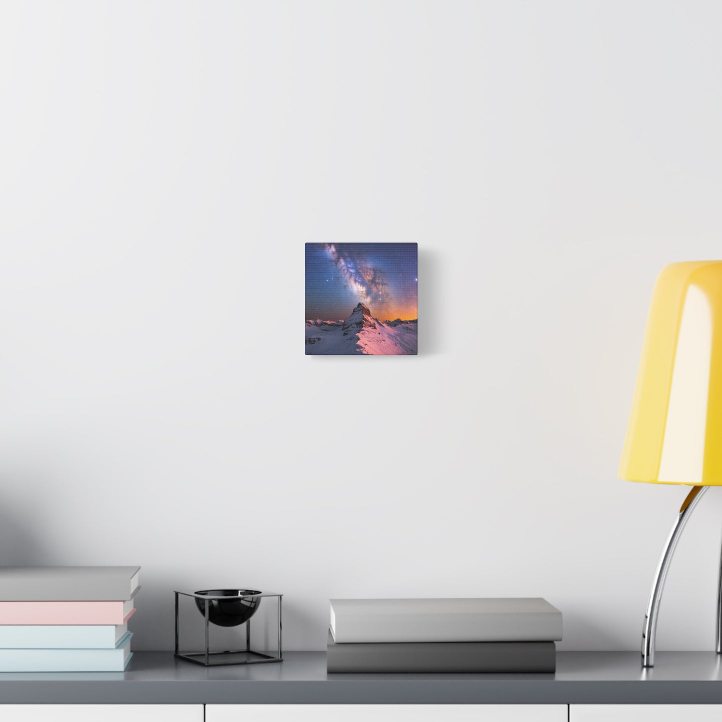 Canvas Art Mountain Top and Milky Way Galaxy View Space Canvas Starry Art with a View