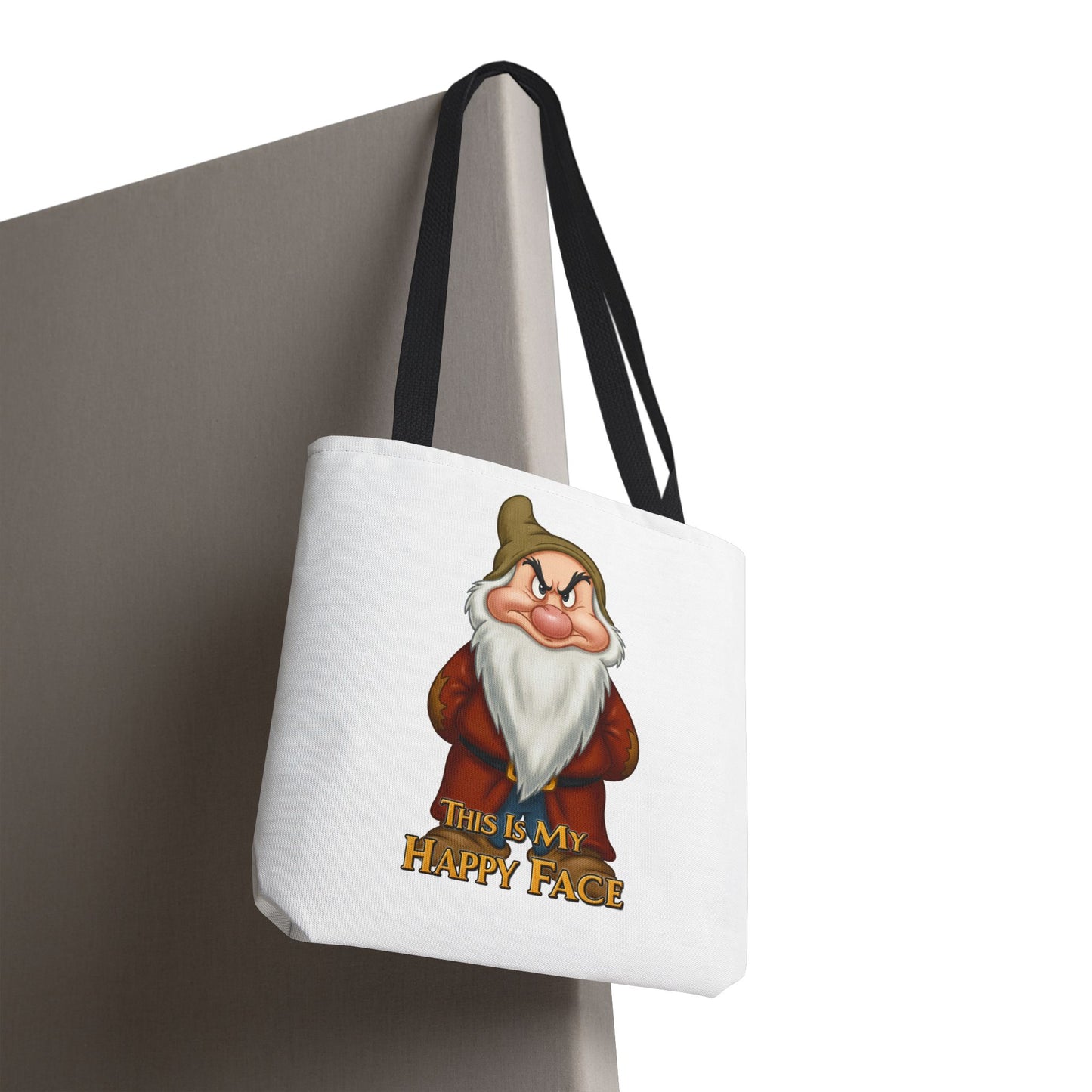 Grumpy Dwarf Tote Bag - "This Is My Happy Face"