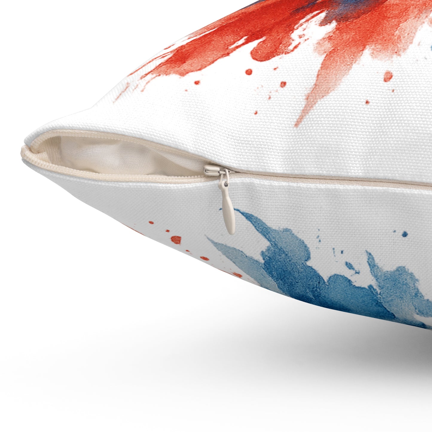USA Watercolor Throw Pillow - Patriotic Red White and Blue Decor, Double-Sided Cushion, 4th of July Accent, Cover and Insert Included