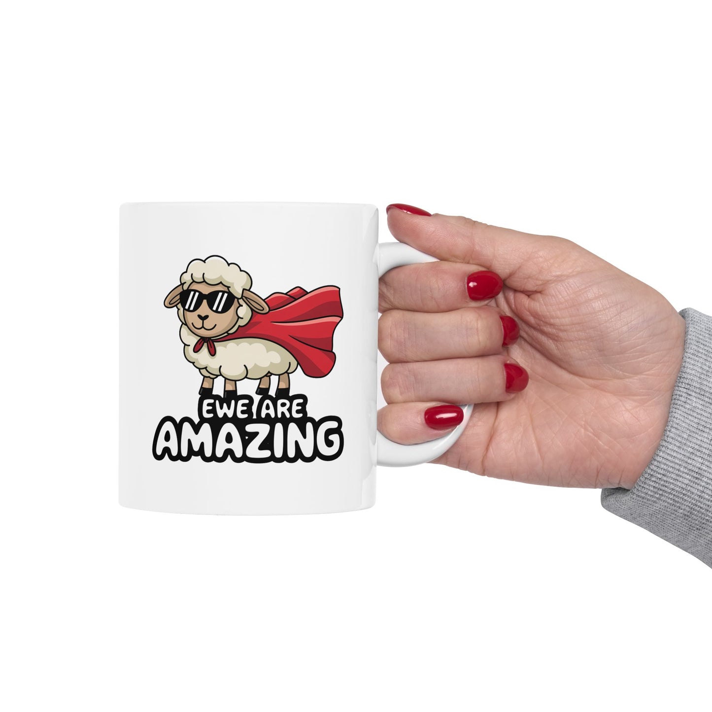 Mug with Sheep Design - Ewe Are Amazing Animal Cup Funny Mug Inspirational Cup Positive Decor