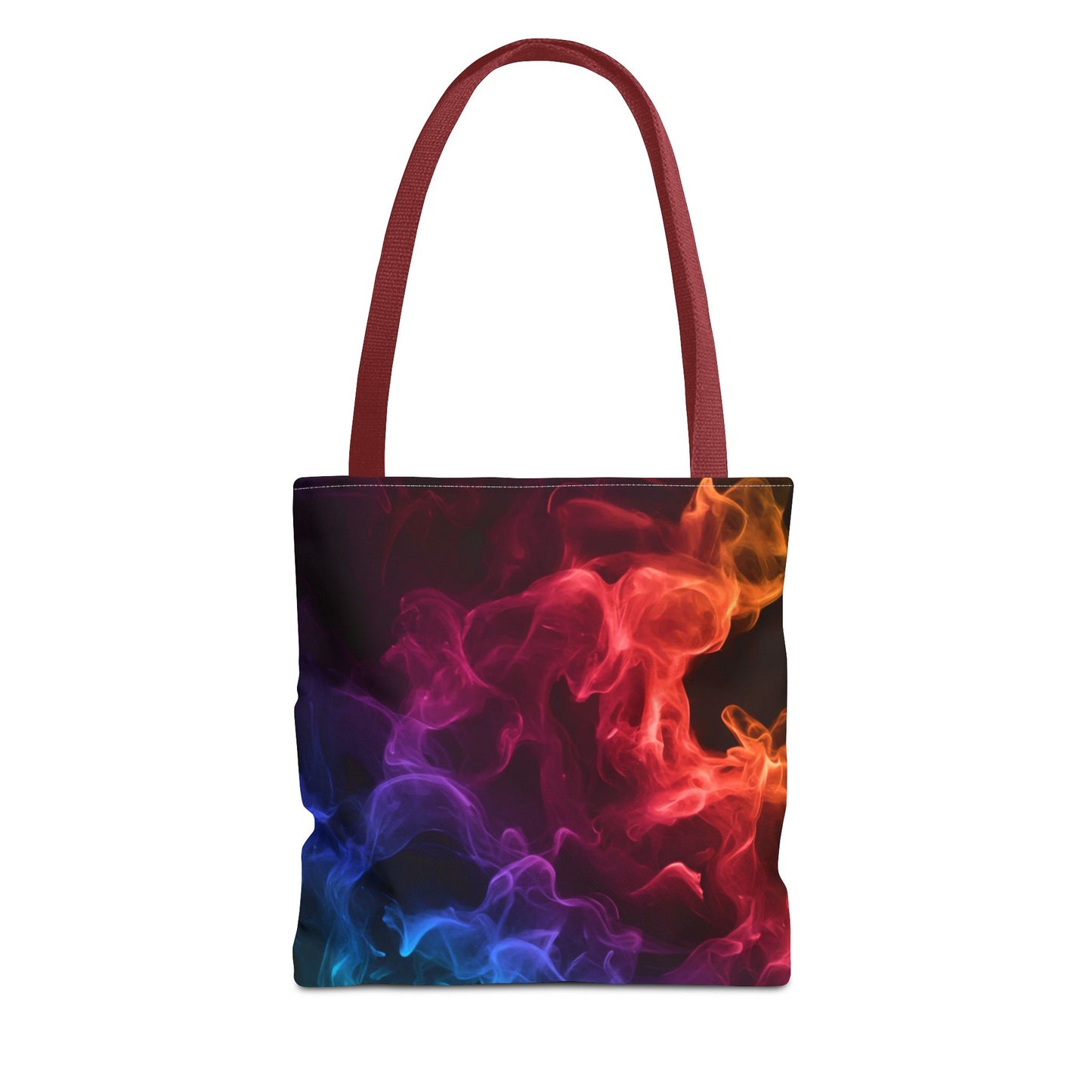Chromatic Ember Tote Bag, Colorful Smoke Art Design With Red, Blue, And Orange Hues, Abstract Reusable Tote For Artists, Gifts, And Everyday Use
