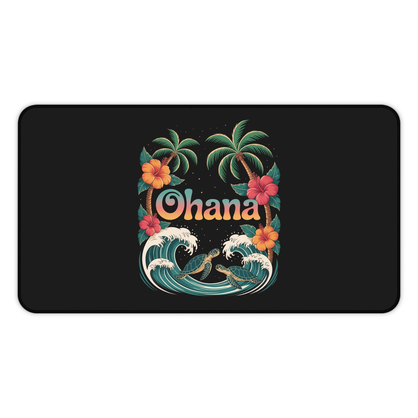 Ohana Tropical Mouse Pad - Hawaiian Desk Mat - Office Decor Gift - Beach Vibes Computer Mat - Aloha Workspace Accessory