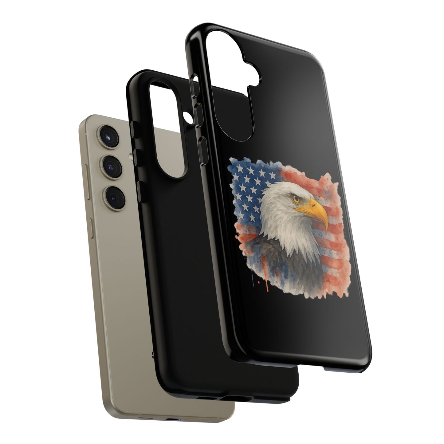 Eagle Flag Phone Case for Samsung Phone - Patriotic Tough Case for Freedom Lovers 4th of July Case Memorial Day Veteran's Day
