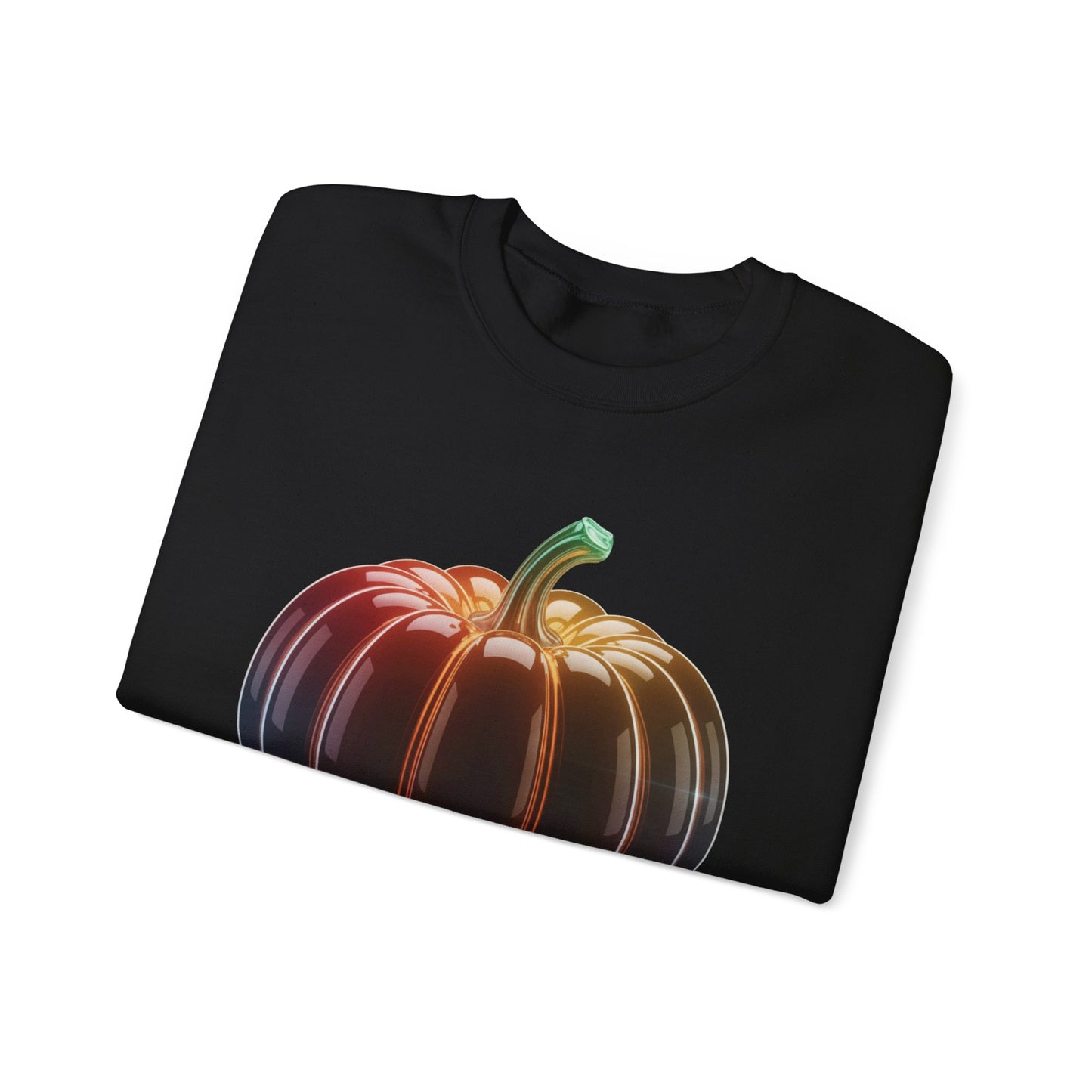 Neon Pumpkin Sweatshirt, Fall Halloween Crewneck, Cozy Unisex Pullover, Spooky Season Apparel, Aesthetic Pumpkin Shirt For Autumn Lovers