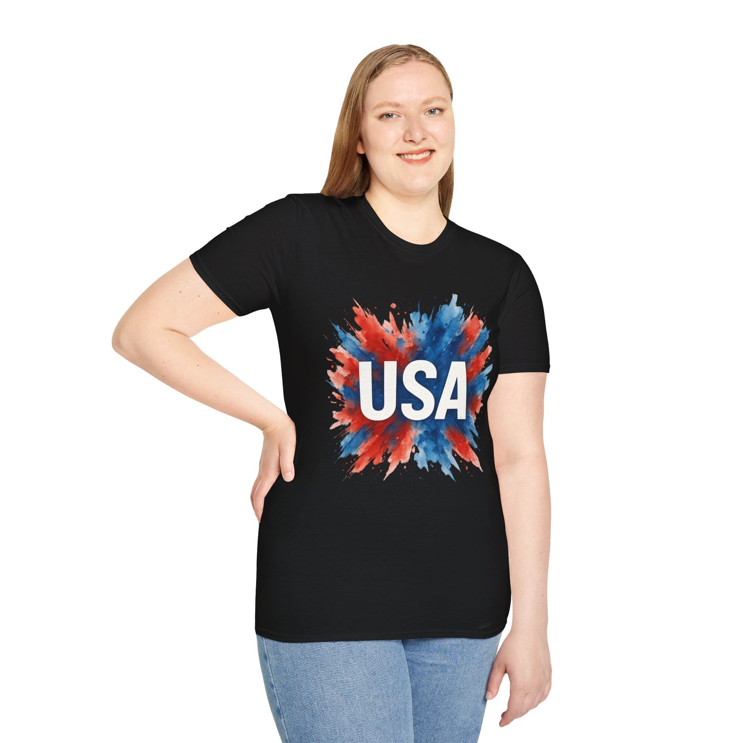Watercolor USA T-Shirt Unisex | Red White Blue Shirt | Patriotic Graphic Tee | July 4th Shirt | Independence Day Tee | American Flag Shirt