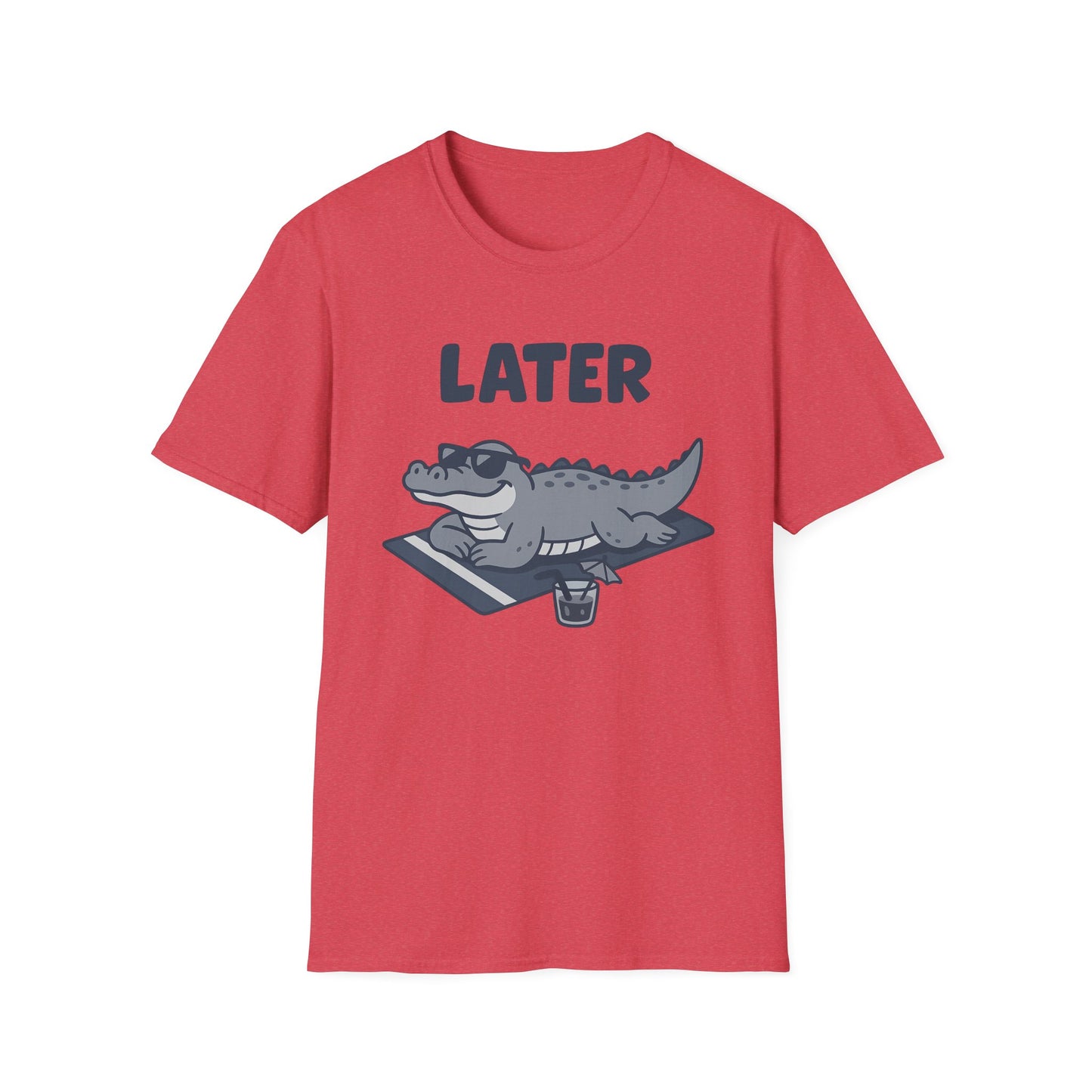 Later Gator Lounge Graphic Tee - Funny Alligator T-Shirt, Summer Vacation Humor, Cute Animal Tee, Relax Gift for Him and Her