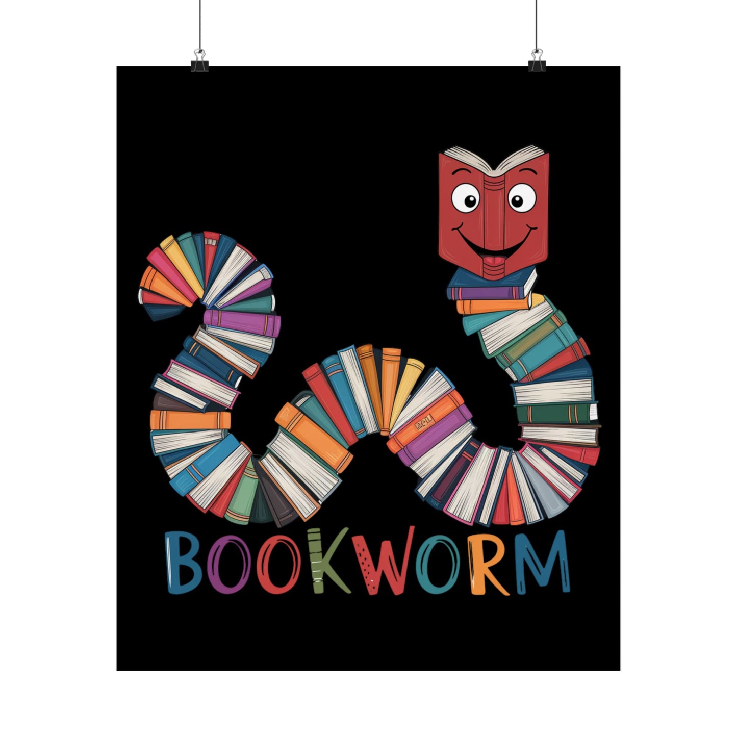 Vertical Poster Bookworm Matte Print