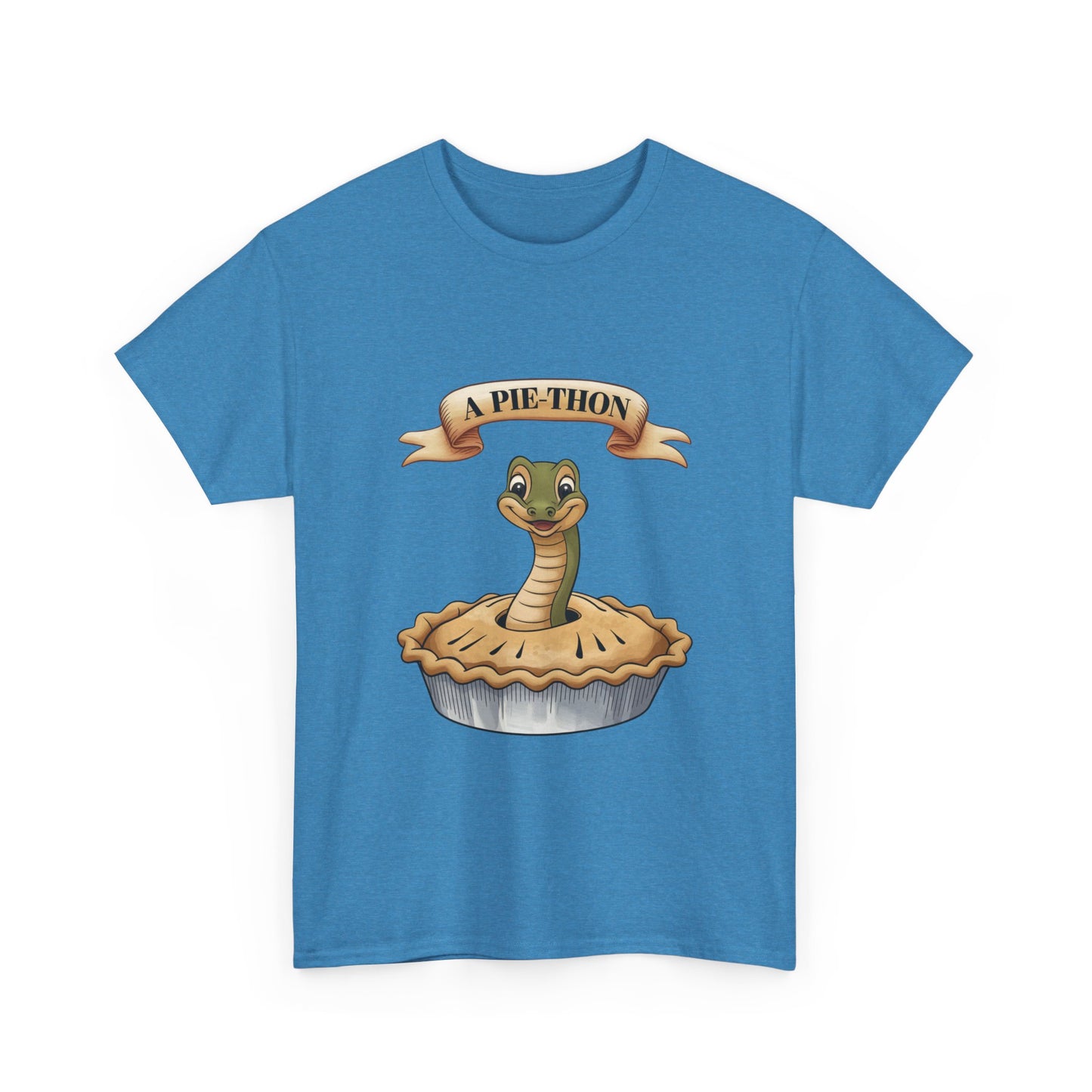 A Pie-Thon Funny Snake Pun Shirt – Cute Animal Joke T-Shirt – Quirky Graphic Tee for Pun Lovers, Reptile Fans, and Unique Gift Ideas