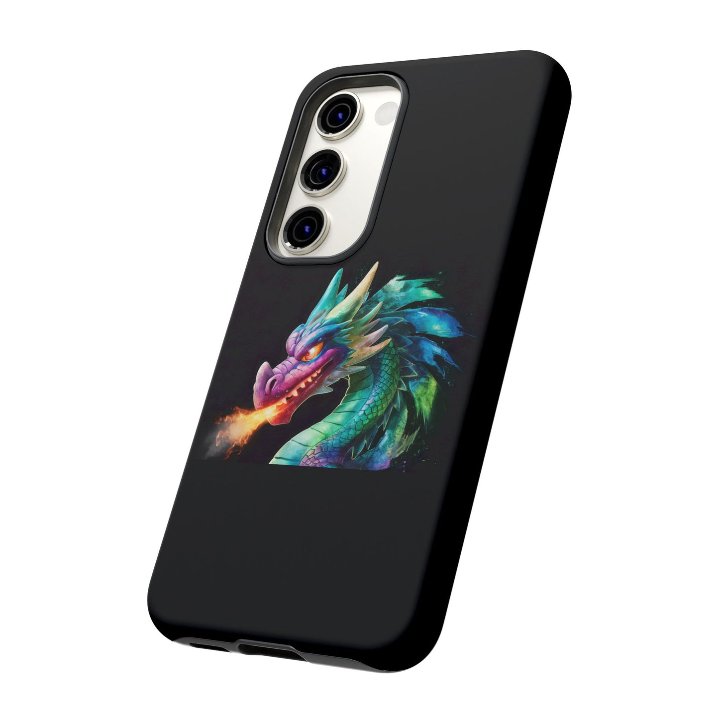 Fire-Breathing Dragon Samsung Case - Tough Fantasy Art Cover - Dark Academia Aesthetic Geek Gift for Galaxy S23/S24/S25/Ultra