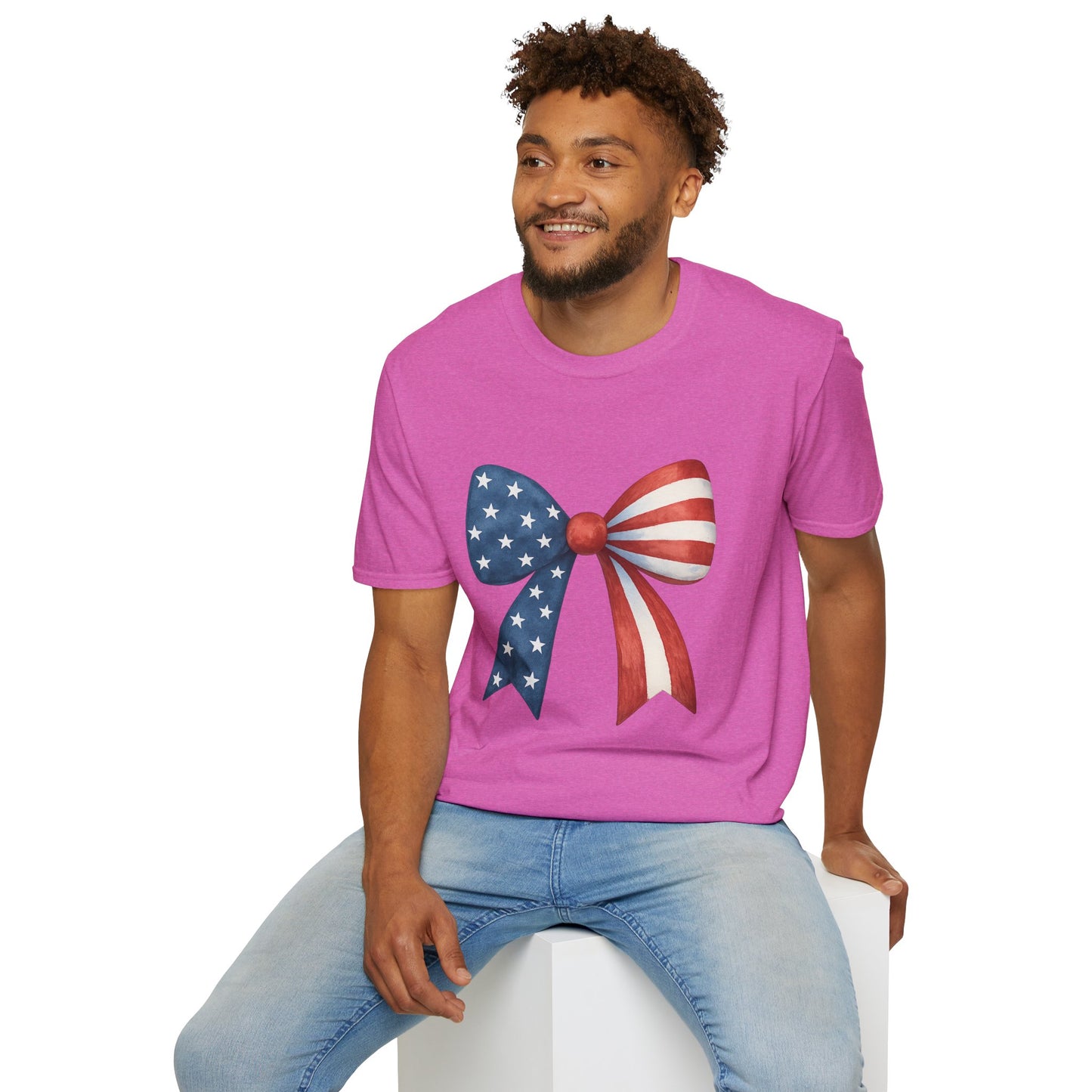 Patriotic Bow USA T-Shirt | 4th of July Shirt | American Flag Bow Tee | Independence Day Shirt | July 4th Graphic Tee | USA Pride Shirt