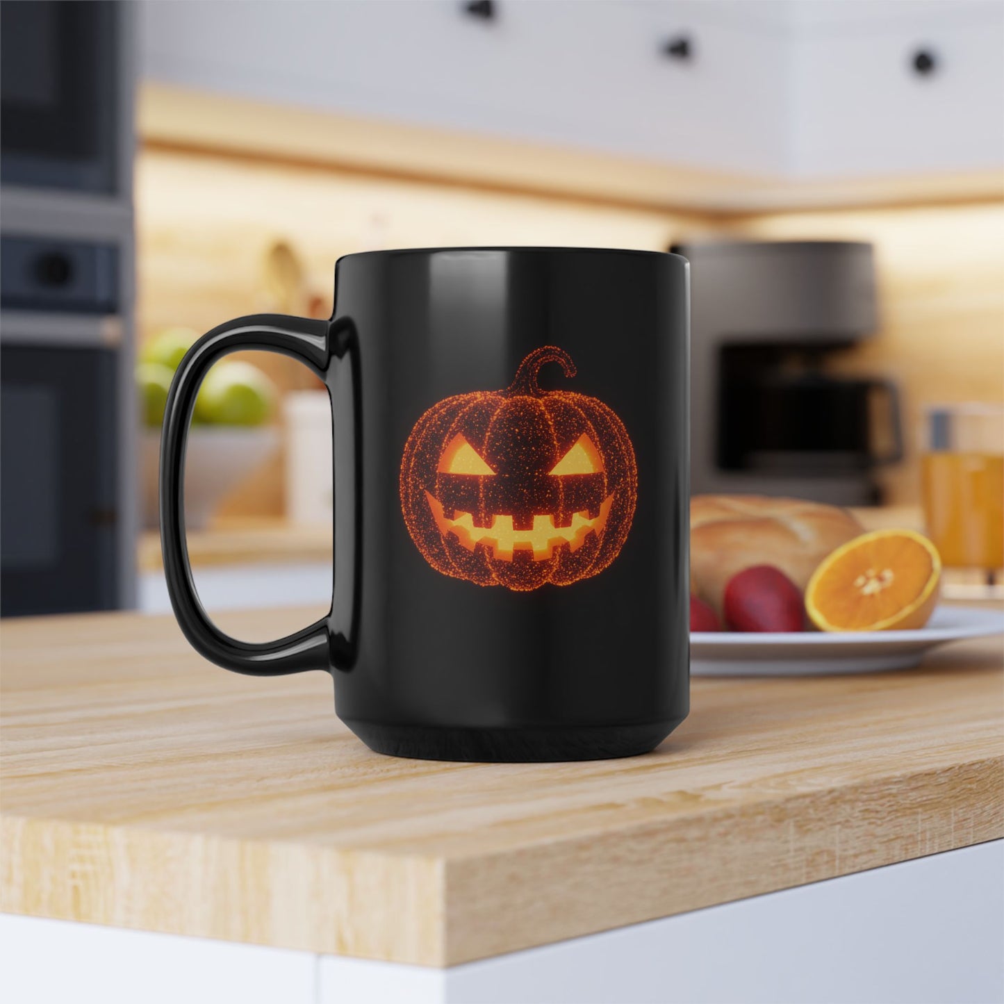 Glowing Jack-o'-Lantern Halloween Mug | Bioluminescent-Inspired Pumpkin Design | Spooky Coffee Cup | 11oz 15oz Fall Gift Idea