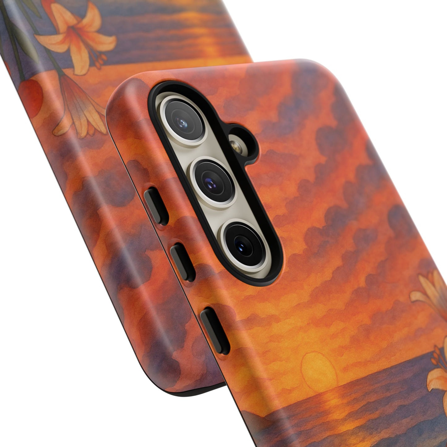 Samsung Case - Floral Ocean Sunset Watercolor Nautical Phone Case Beach Samsung Case Ocean Sunset Theme