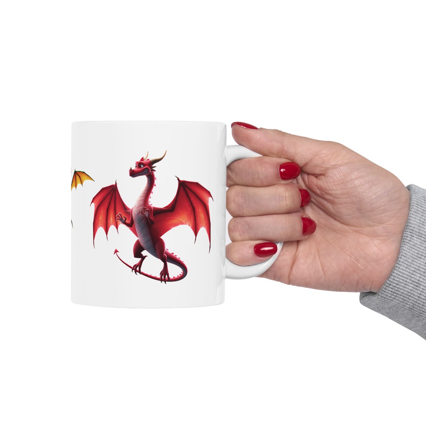 Colorful Dragon Mug | Fantasy Coffee Cup | Cute Dragon Gift for Kids & Adults | Gamer, DnD, Magic Lover Mug | Unique Creature Art