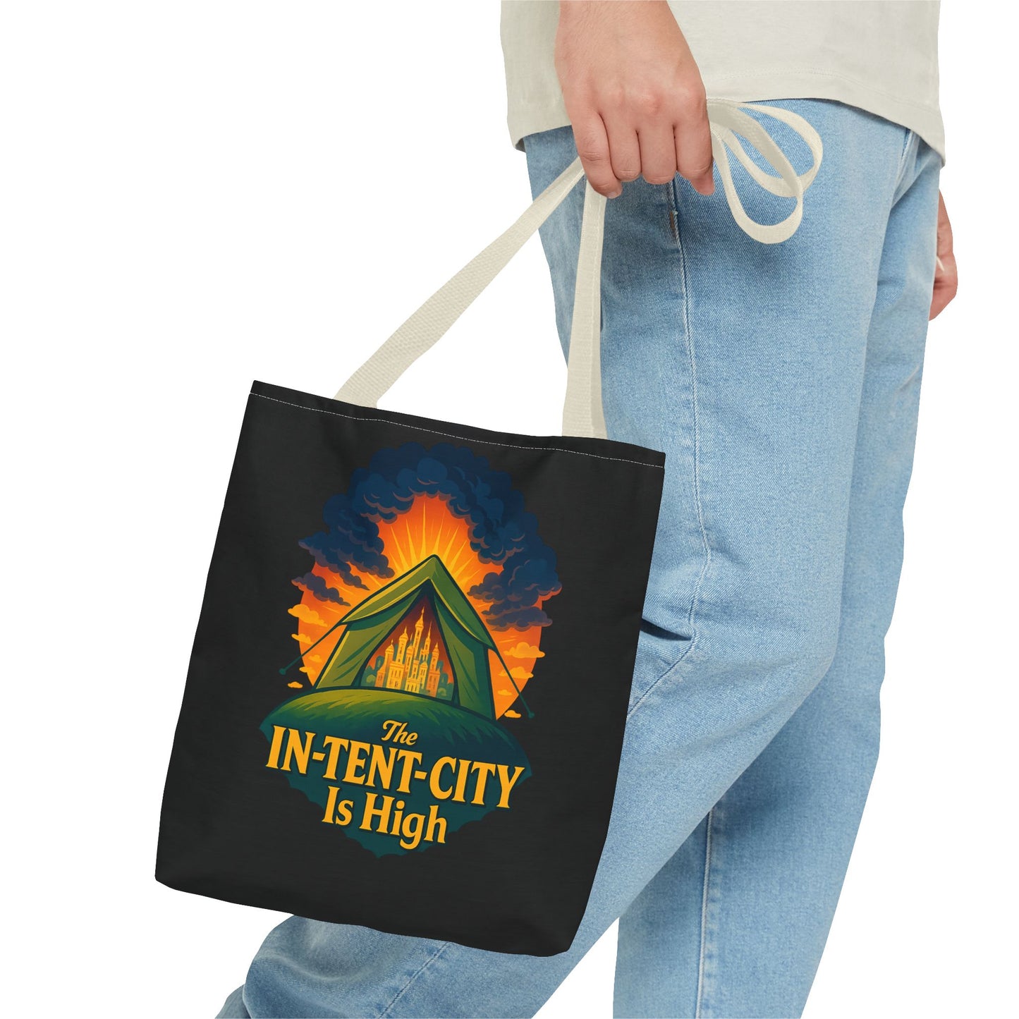 City Tent Tote Bag, The In-Tent-City Is High Funny Bag Intensity Tote Everyday Carry