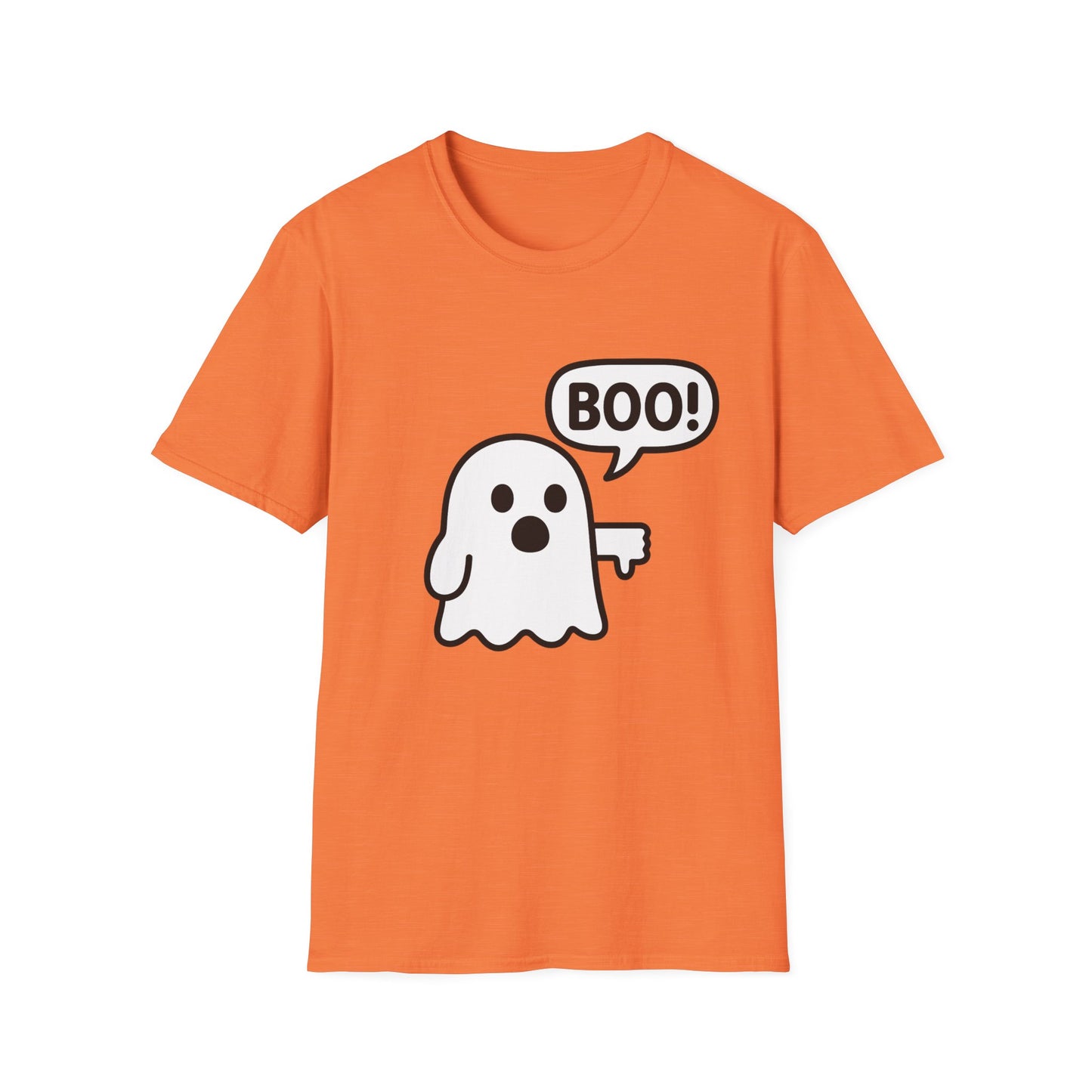Cute Ghost Thumbs-Down 'Boo' Tee | Funny Halloween Play on Words Shirt | Spooky Season Ghost Tee | Fall Coquette Aesthetic Tee