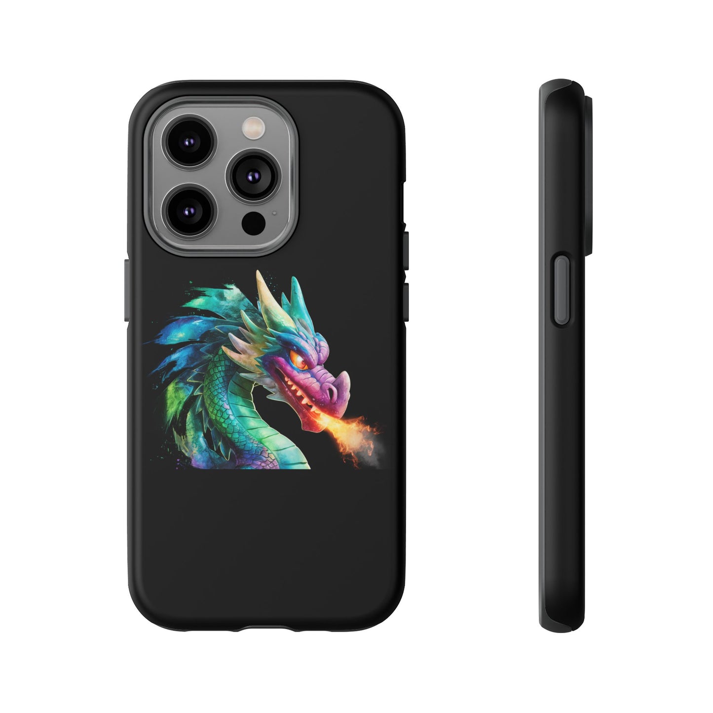 Dragon iPhone Case - Fantasy Fire-Breathing Art Protective Cover - Bookish Dark Academia Aesthetic Gift for Teens and Adults
