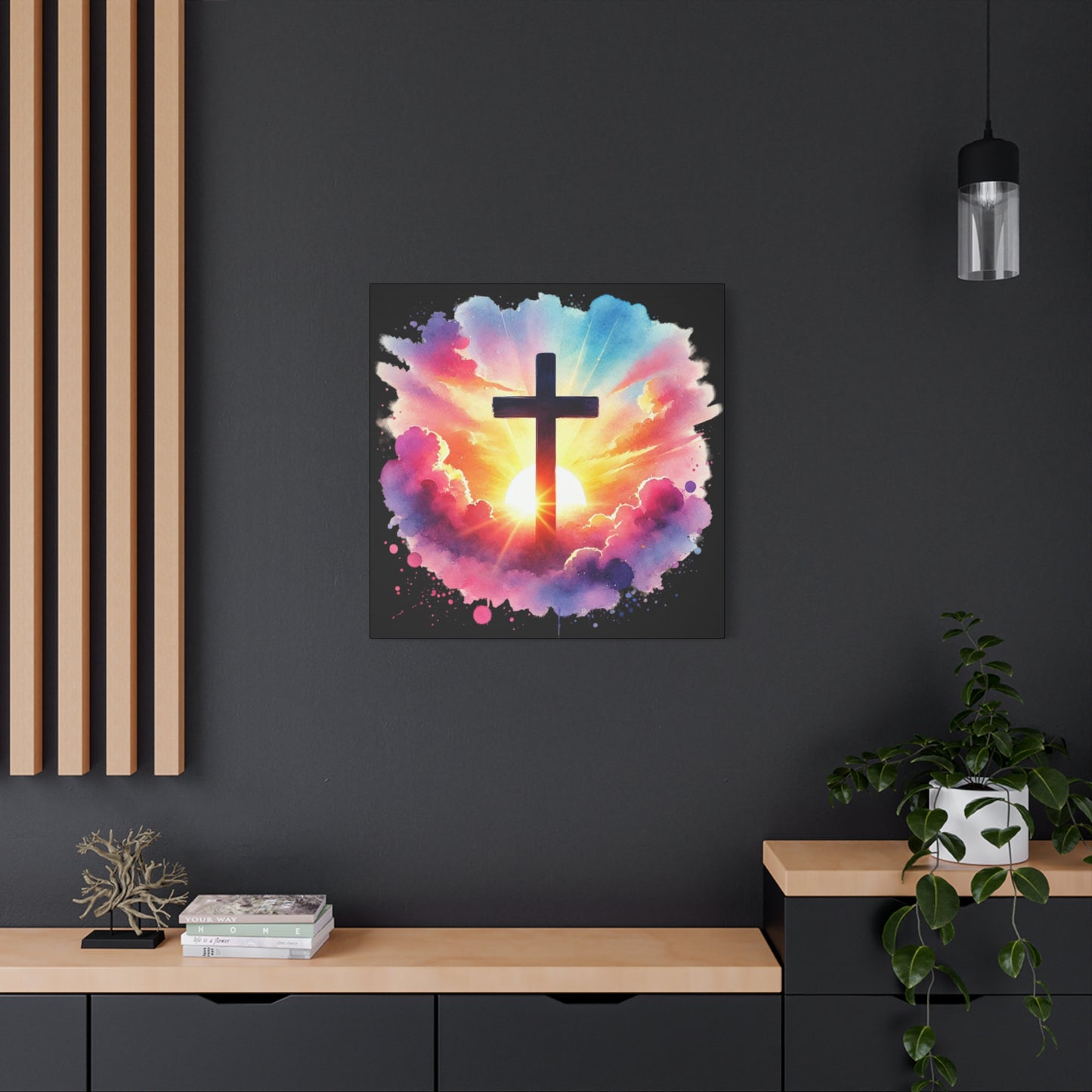 Inspirational Watercolor Cross Wall Art Christian Home Decor Faith Based Canvas Religious Art Inspirational Canvas