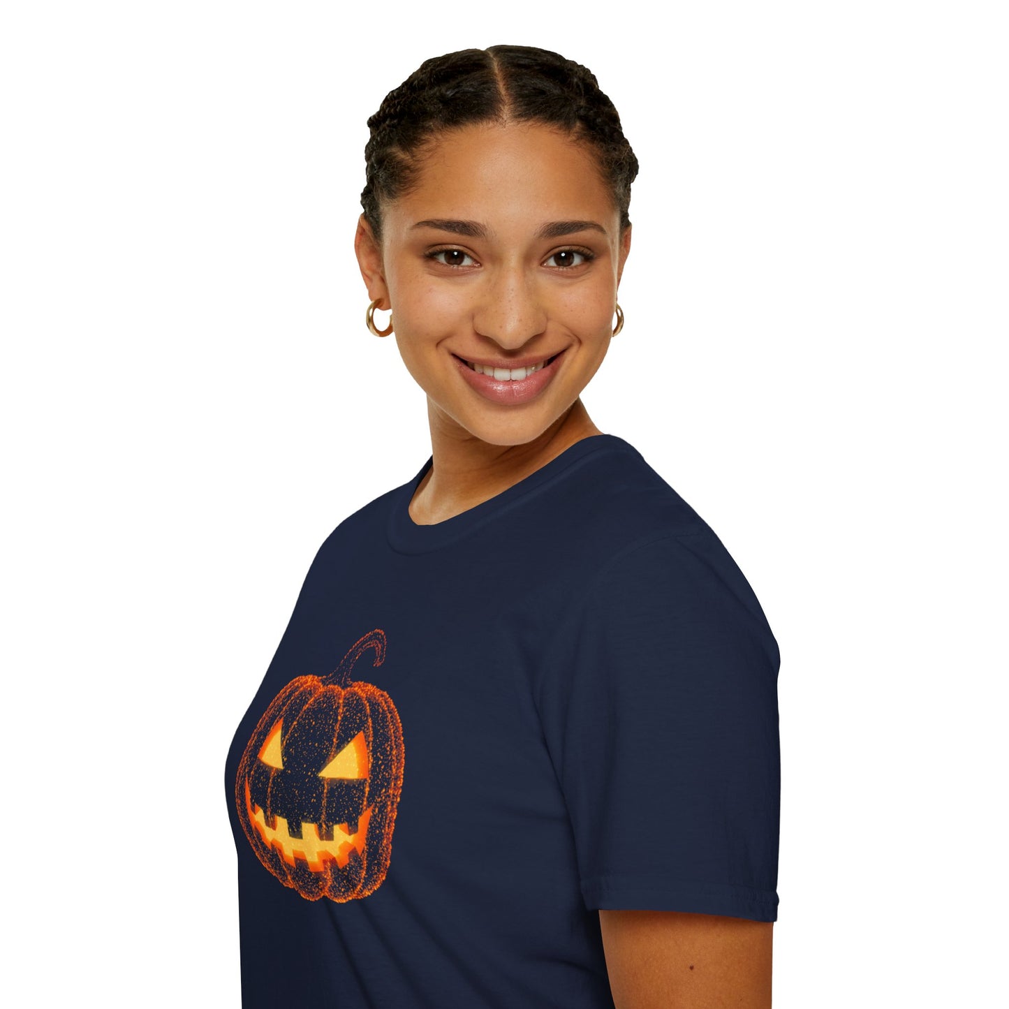 Bioluminescent Jack-O'-Lantern Halloween Shirt - Glowing Pumpkin Face Tee, Spooky Fall T-Shirt, Halloween Party Shirt, Unisex Fit