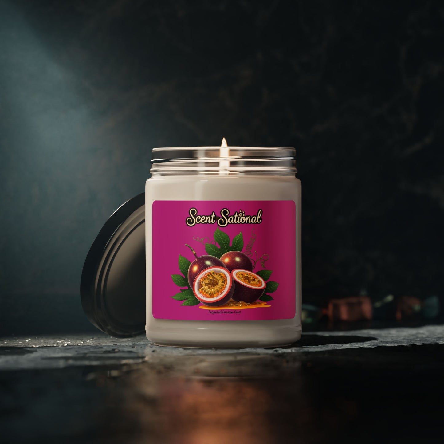 Peppered Passionfruit Candle, Fruity Scented Soy Candle, Tropical Aromatherapy Candle, Long Burn Gift, Luxury Home Decor, Self Care Candle