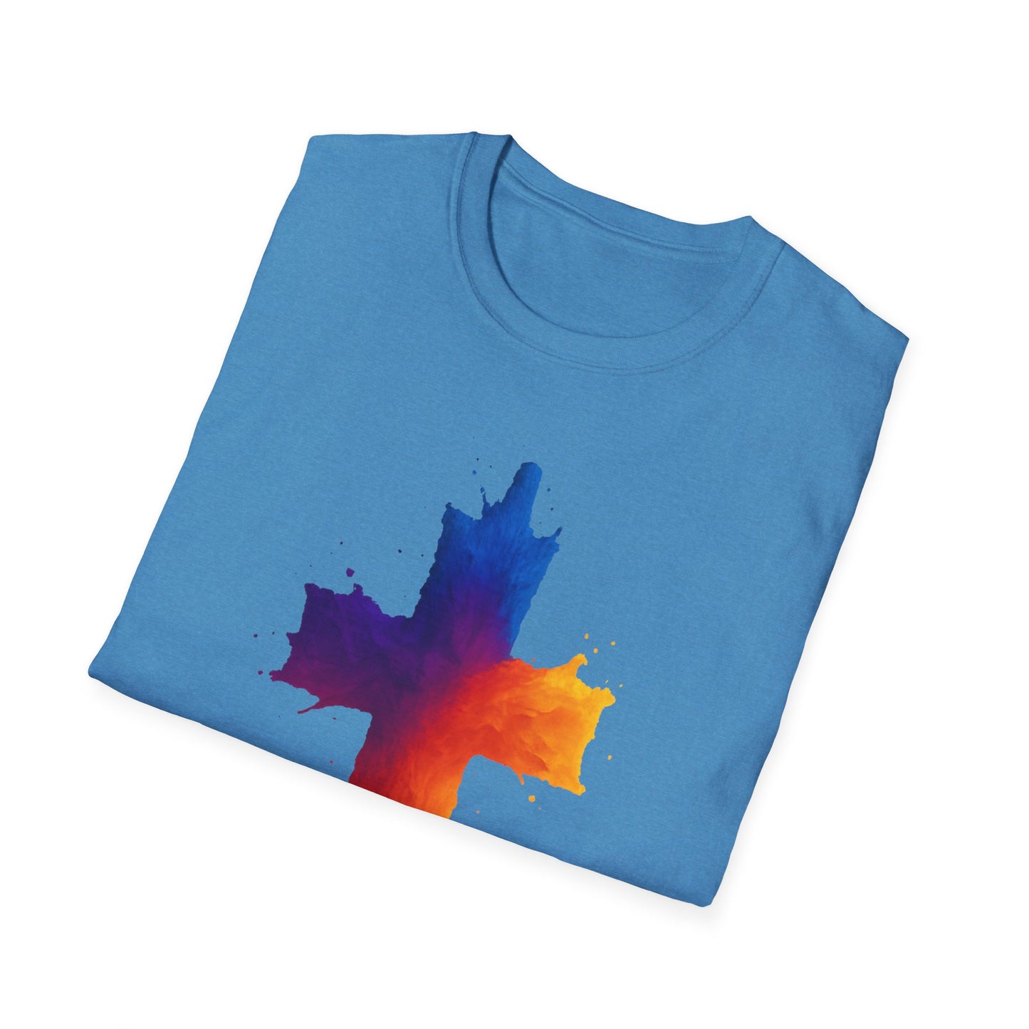 Colorful Abstract Cross T‑Shirt | Bold Grunge Paint Splatter Christian Tee | Unique Vibrant Gift | Inspirational Faith Graphic Shirt