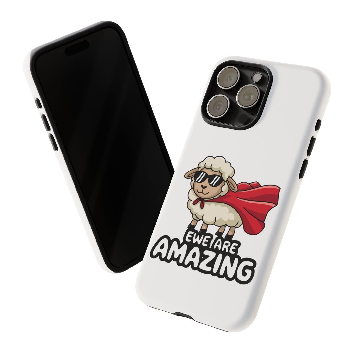 Funny iPhone Case - Cute Sheep Phone Cover - "Ewe Are Amazing" Animal Pun Gift - Motivational iPhone Case - Gift for Her or Him