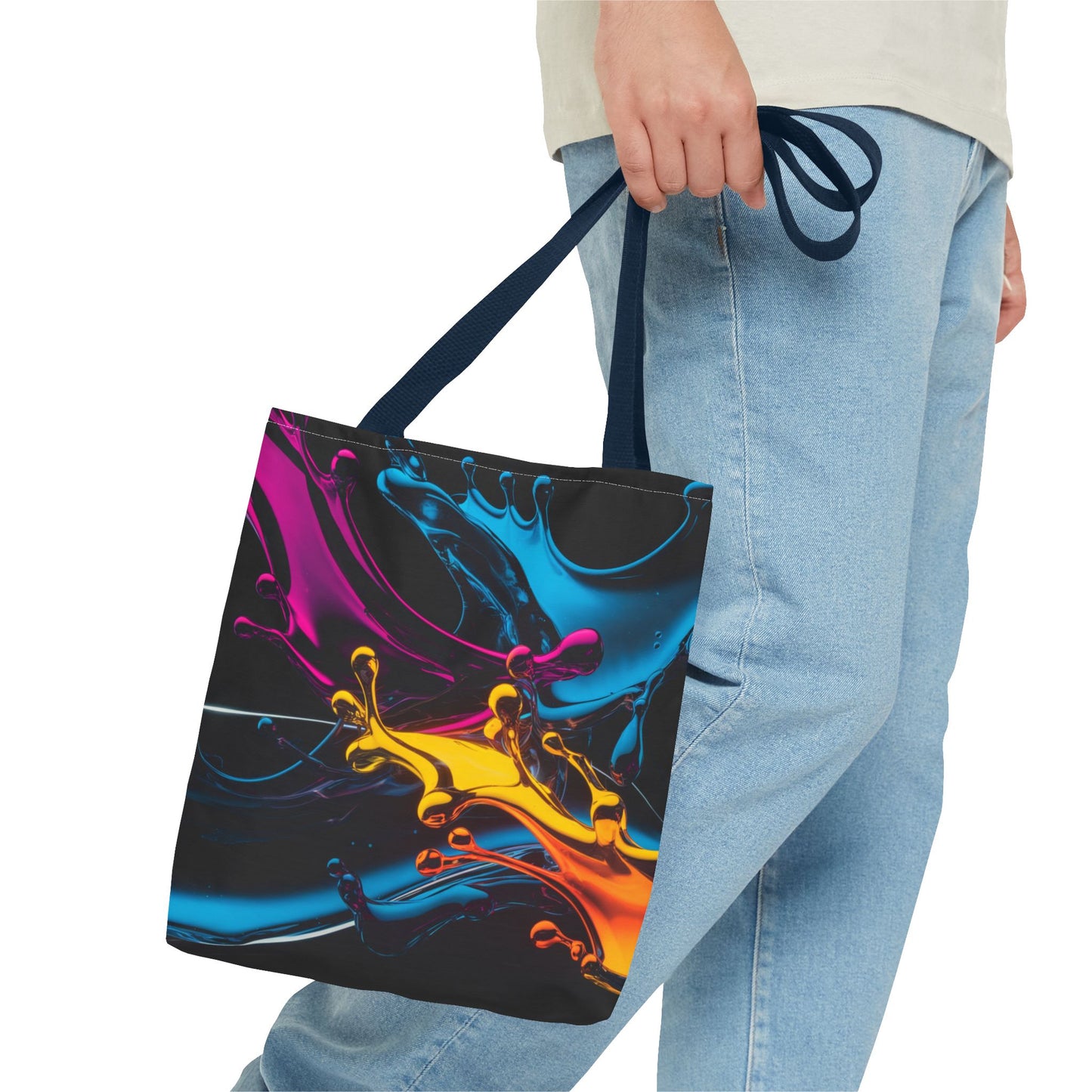 Abstract Neon Splash Tote Bag, Vibrant Colorful Art Bag, Reusable Shopping Bag, Modern Everyday Carryall, Bright Aesthetic Gift For Her