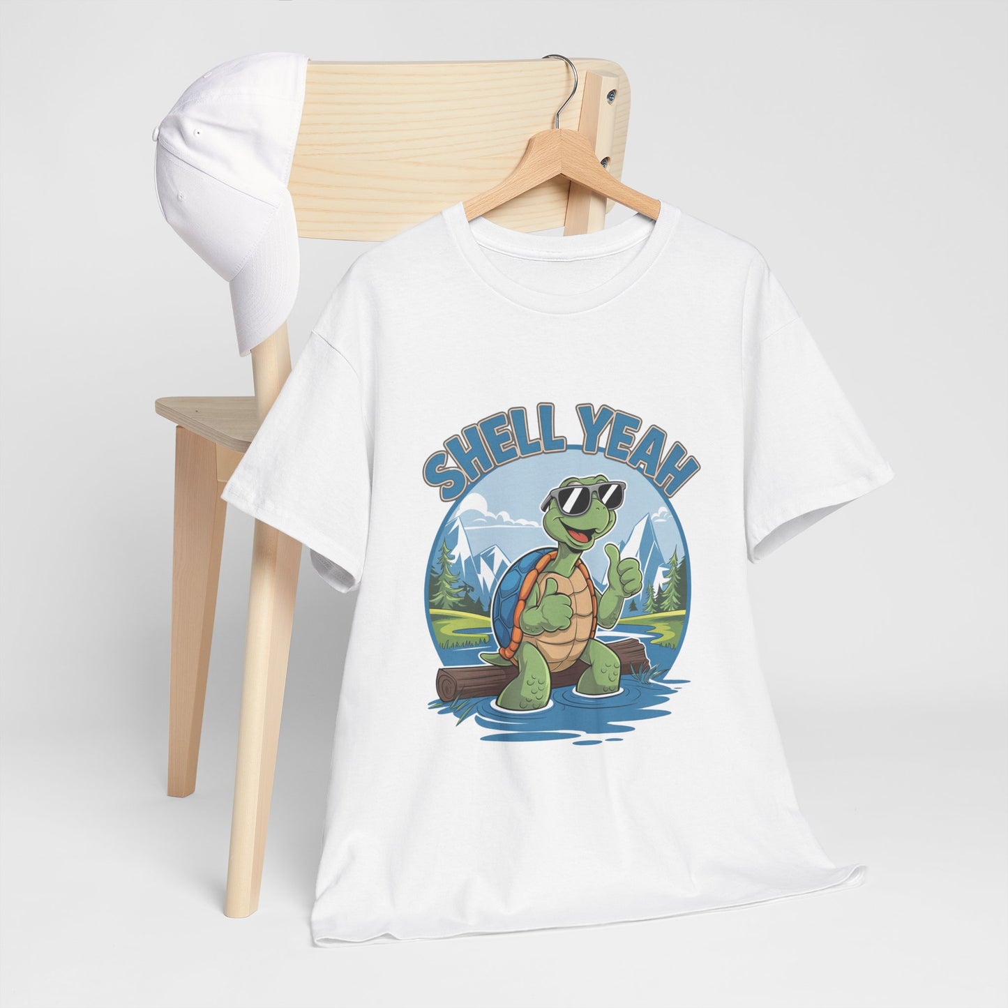 SHELL YEAH Turtle T-Shirt | Funny Cute Turtle Nature Graphic Tee | Handmade Animal Lover Gift | Eco Outdoor Adventure Shirt