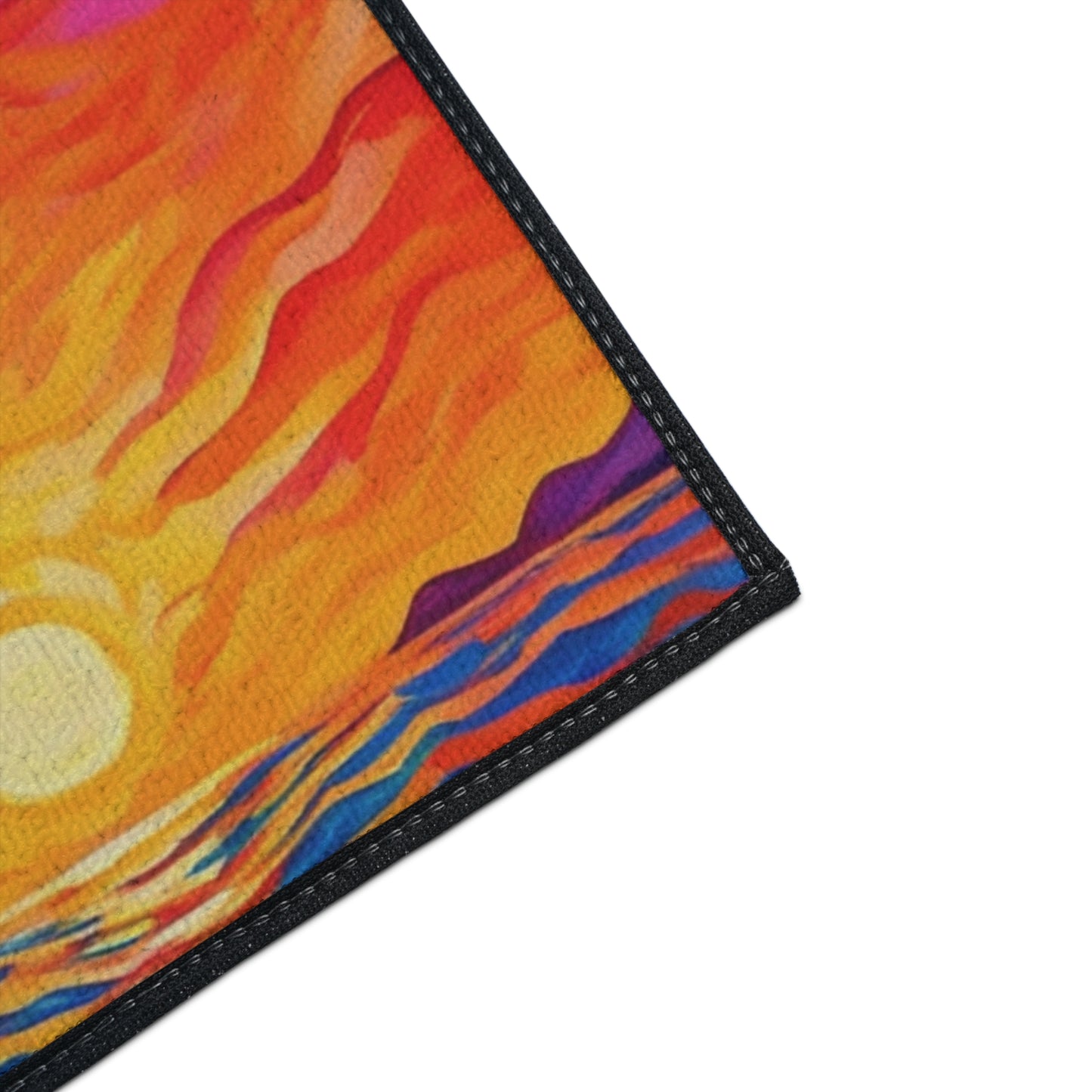 Floor Mat - Ship on Ocean at Sunset Painting