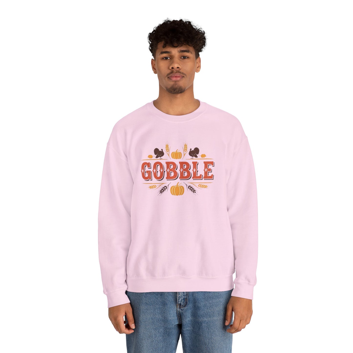 Gobble Thanksgiving Sweatshirt, Fall Pumpkin Turkey Shirt, Cozy Autumn Crewneck, Cute Gobble Pullover, Thanksgiving Dinner Outfit