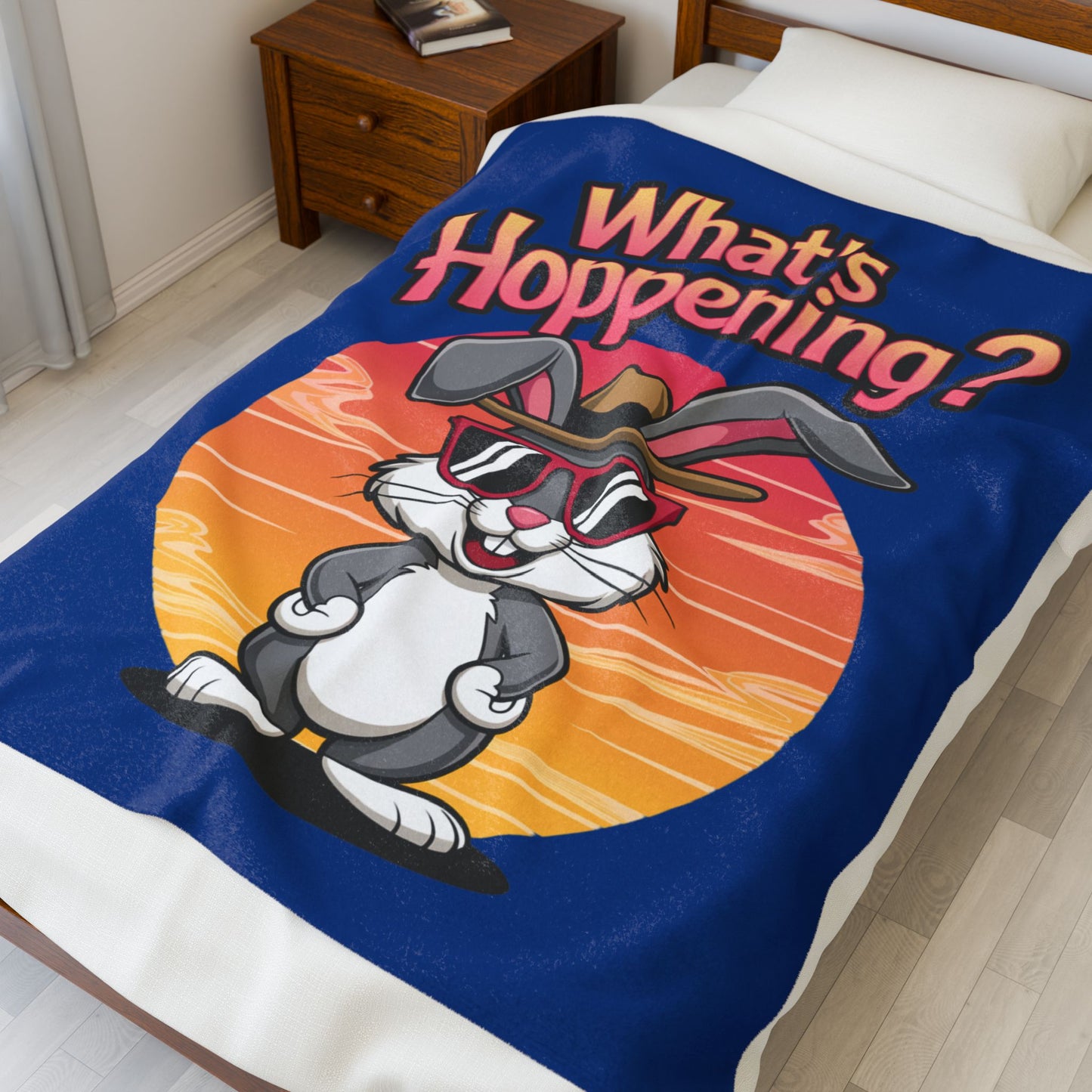 Plush Blanket - What's Hoppening Bunny Design
