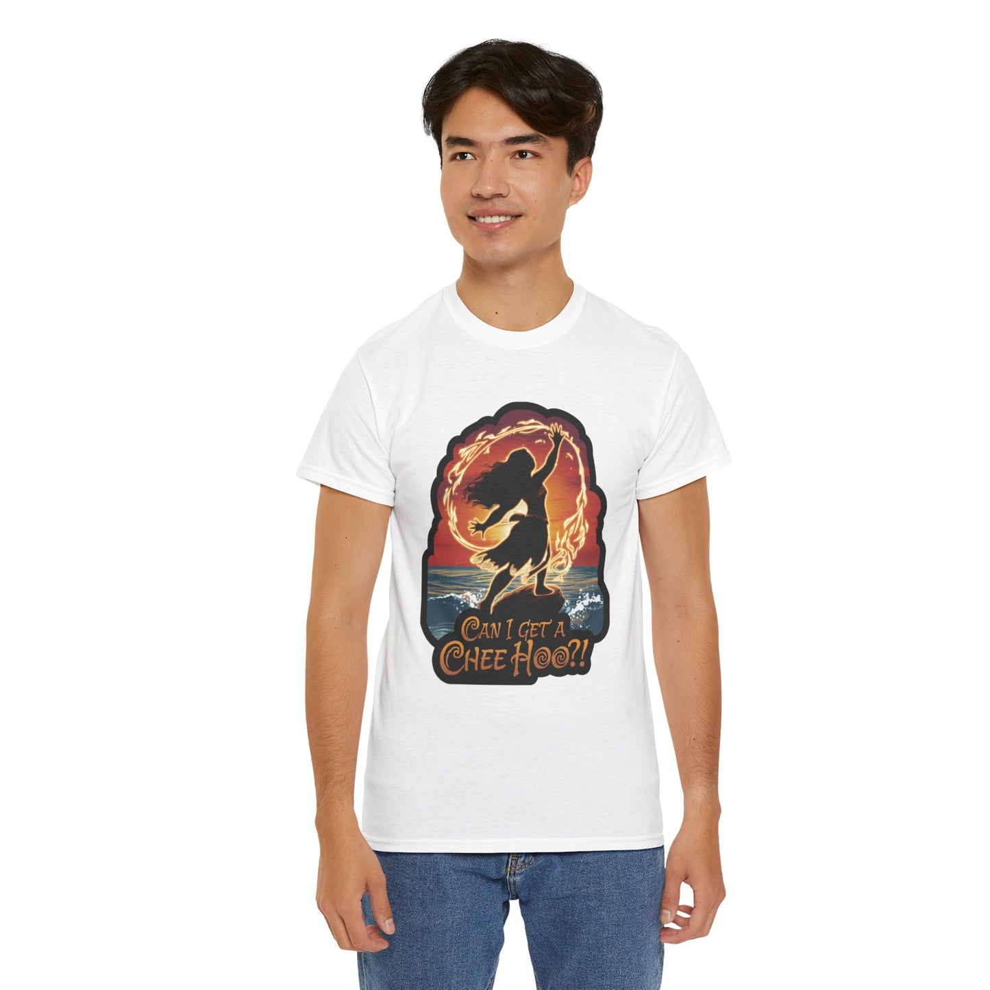 Can I Get a Chee Hoo Shirt – Hawaiian Island Vibes Tee – Hula Dancer Sunset Graphic T-Shirt – Polynesian Luau Party Unisex Top