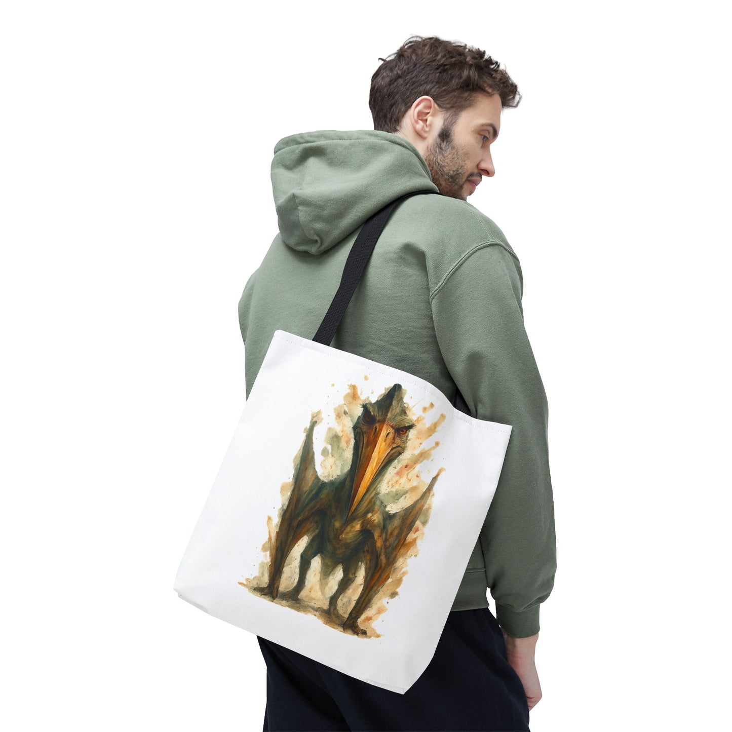 Quetzalcoatlus Tote Bag | Dinosaur Art Canvas Shopper | Prehistoric Pterosaur Gift for Dino Lovers | Eco-friendly Reusable Bag Jurassic Tote