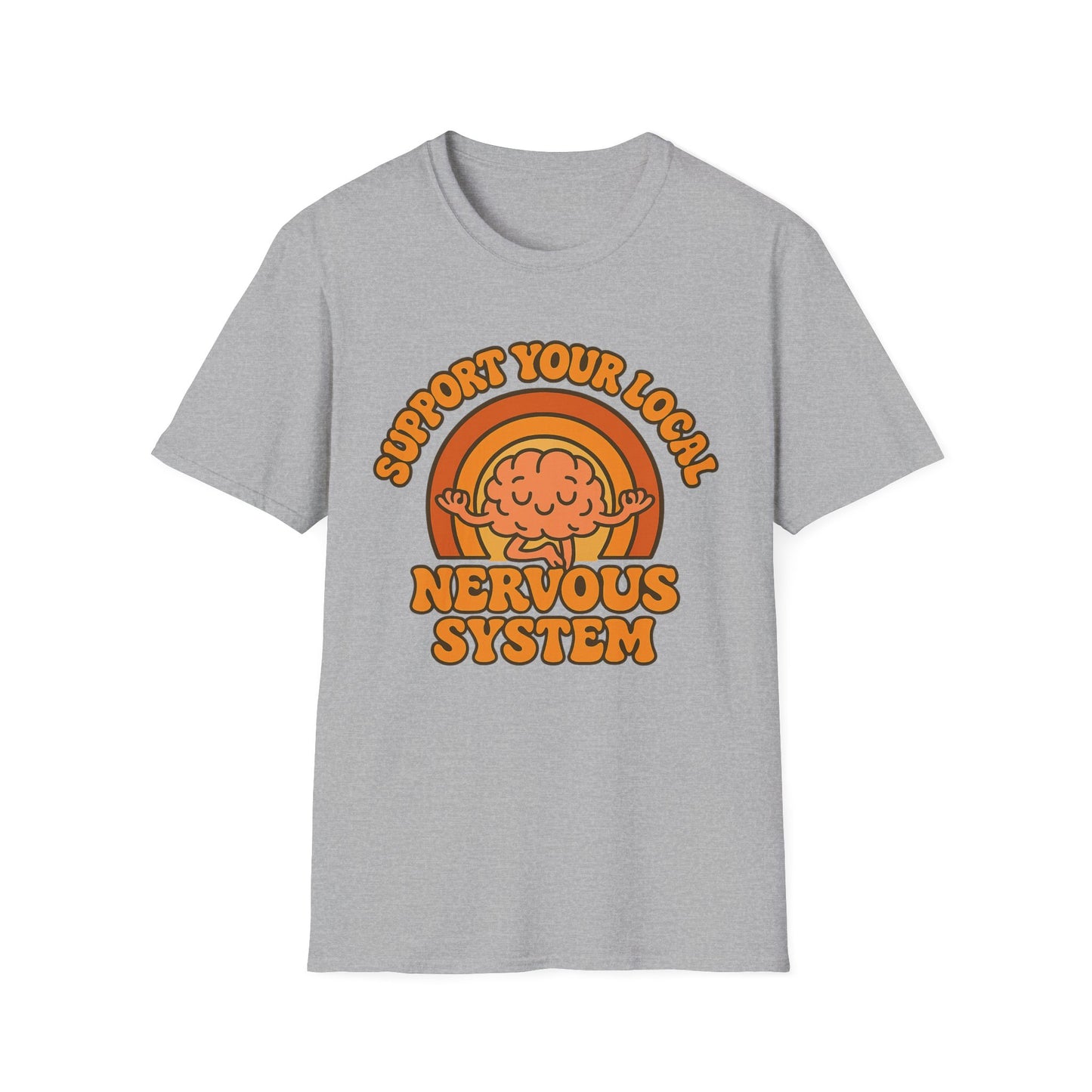 Support Your Local Nervous System T-Shirt | Funny Brain Tee, Neurodiversity Gift, Mental Health Humor Shirt, Science Geek Retro Tee