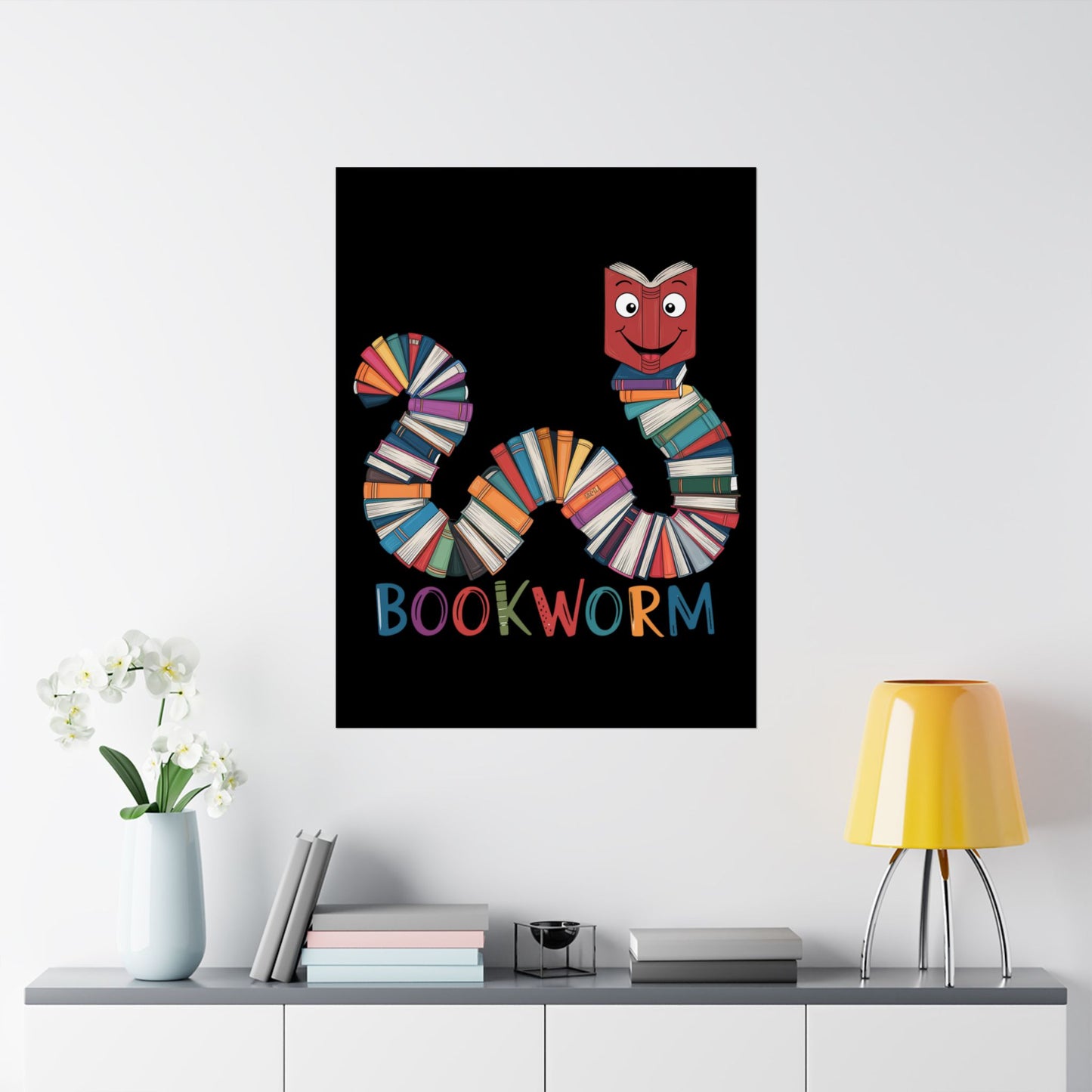 Vertical Poster Bookworm Matte Print