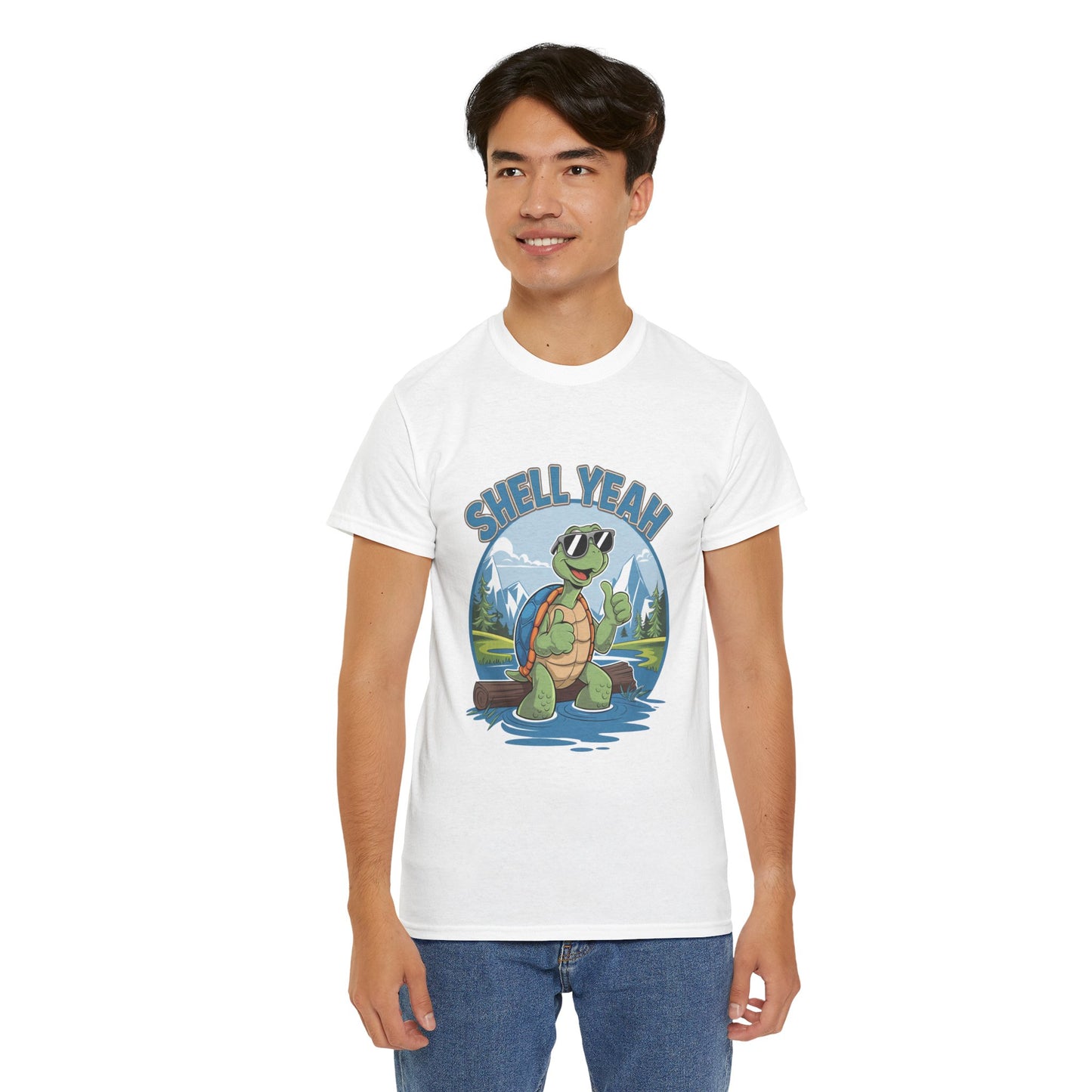 SHELL YEAH Turtle T-Shirt | Funny Cute Turtle Nature Graphic Tee | Handmade Animal Lover Gift | Eco Outdoor Adventure Shirt