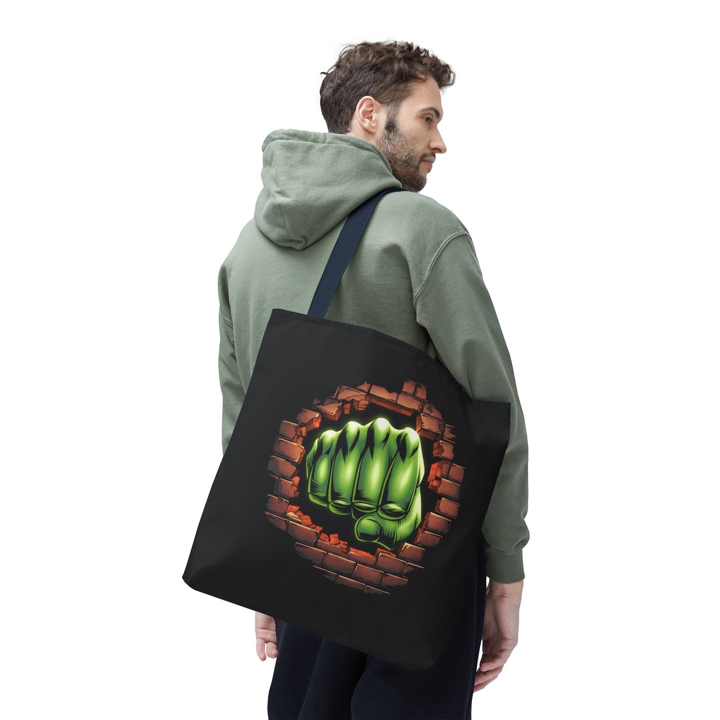 Green Fist Tote Bag, Comic Book Bag, Geeky Gift, Tote for Geeks, Reusable Bag