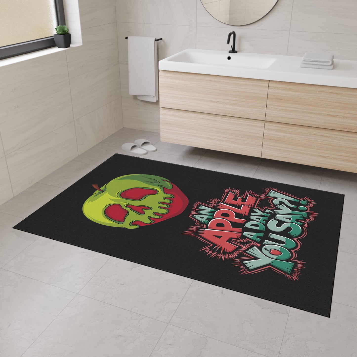 Floor Mat - Poison Apple 'An Apple a Day You Say' Fun Design