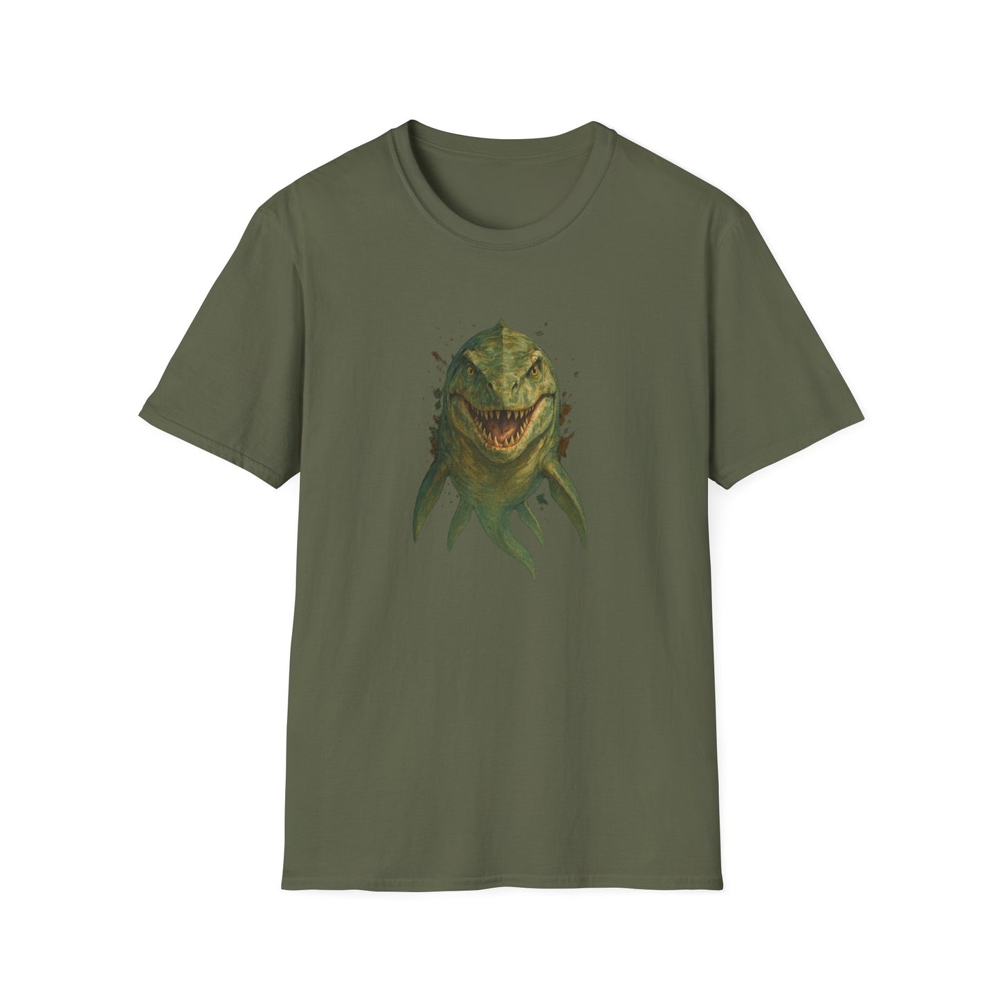 Watercolor Mosasaurus T-Shirt | Prehistoric Sea Dinosaur Tee | Fossil Lover Gift | Unisex Cotton Graphic Shirt Jurassic Tee