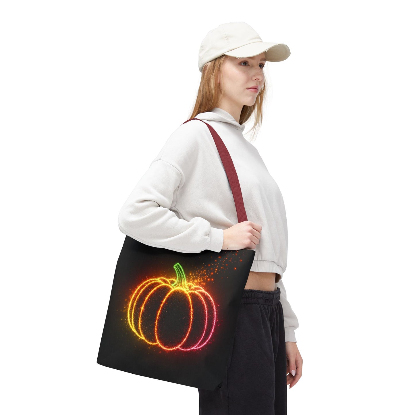 Neon Pumpkin Tote Bag, Halloween Tote, Fall Aesthetic Trick Or Treat Bag, Spooky Season Accessory, Pumpkin Bag, Fall Gift Idea