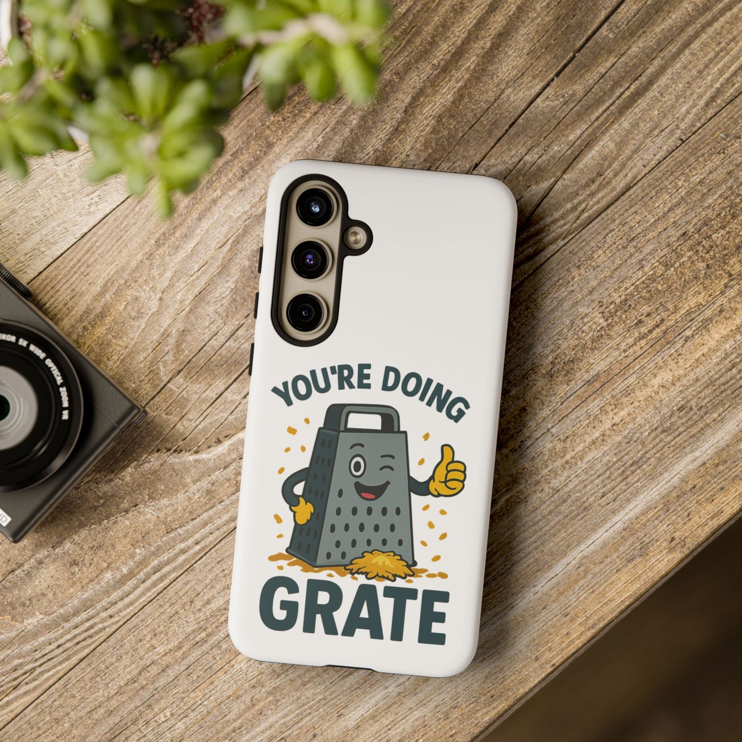 Samsung Tough Case - 'You're Doing Grate' Cheese Grater Design Phone Case for Chefs Foodie Accessory