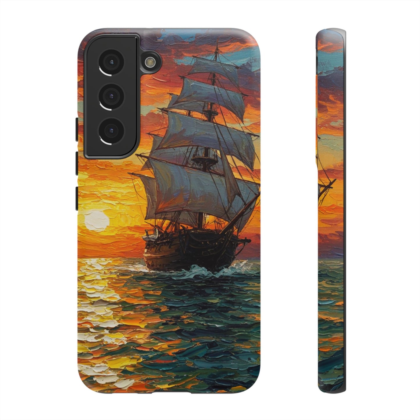Samsung Galaxy Case - Ship Sailing at Sunset Design