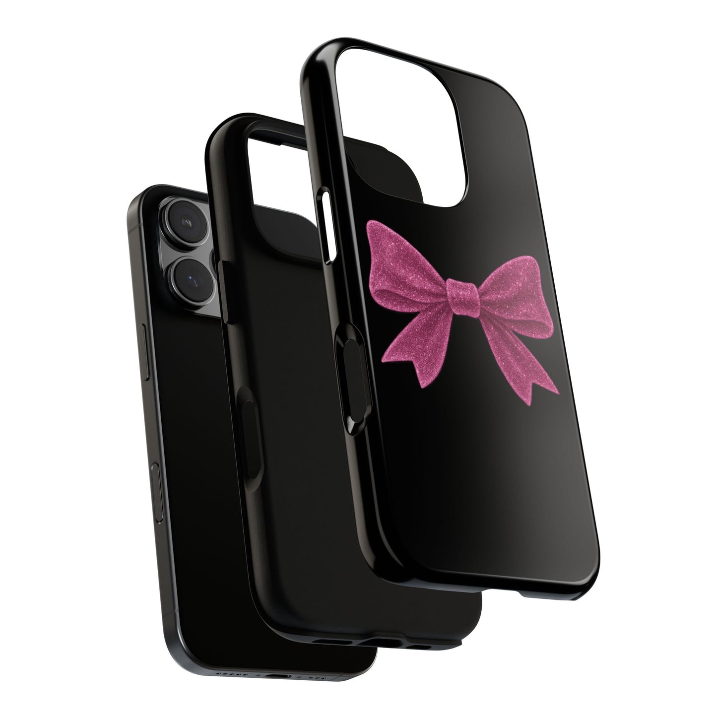 Pink Bow iPhone Case β Coquette Aesthetic Phone Cover β Glitter Soft Girl Tech Accessory β Cute Glossy Pinkcore Case β Gift for Her
