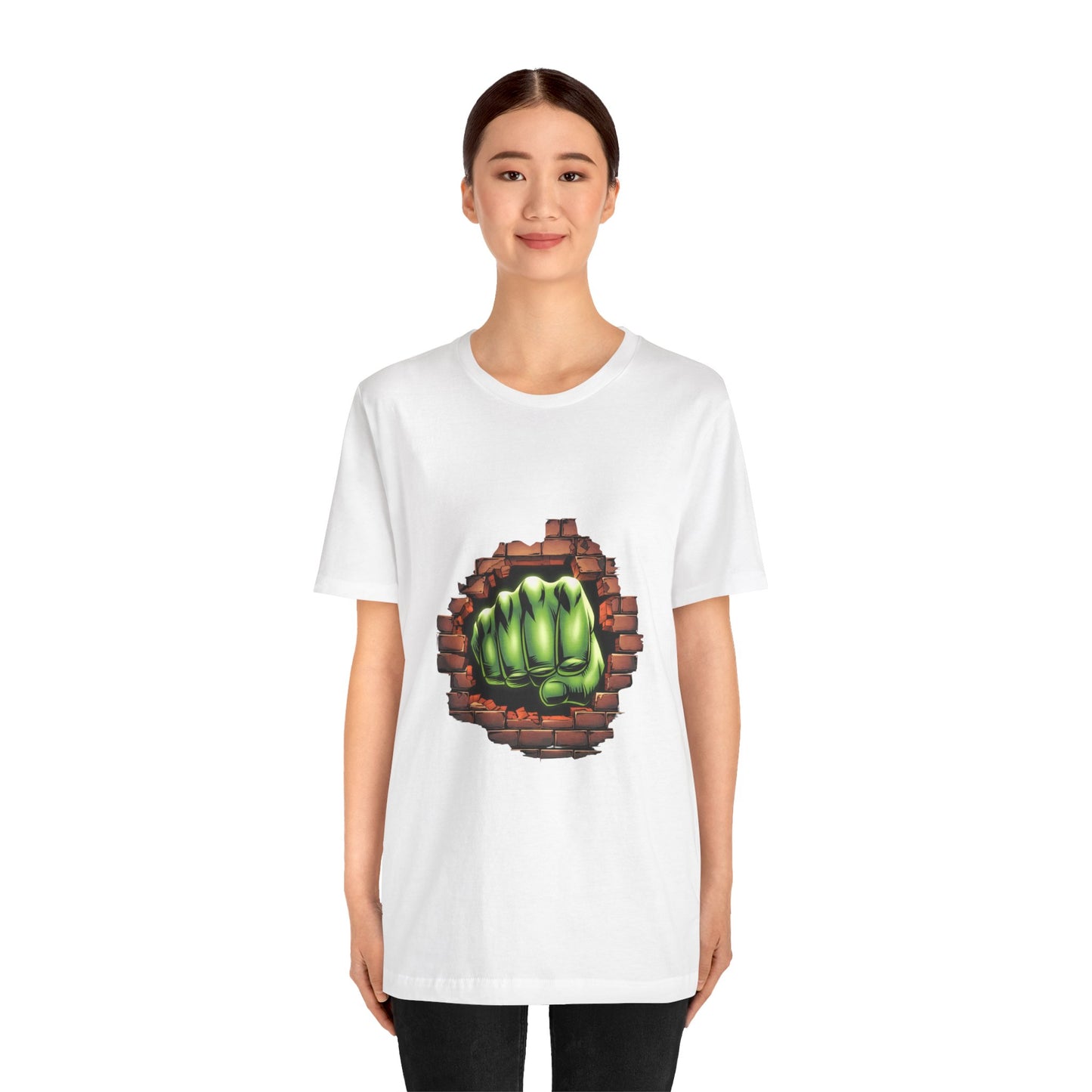 Green Hero Fist Graphic Tee – Superhero Shirt, Comic Pop Art, Gamer Gift, Y2K Dopamine Aesthetic, Funny Nerd Fashion, Unisex T‑shirt