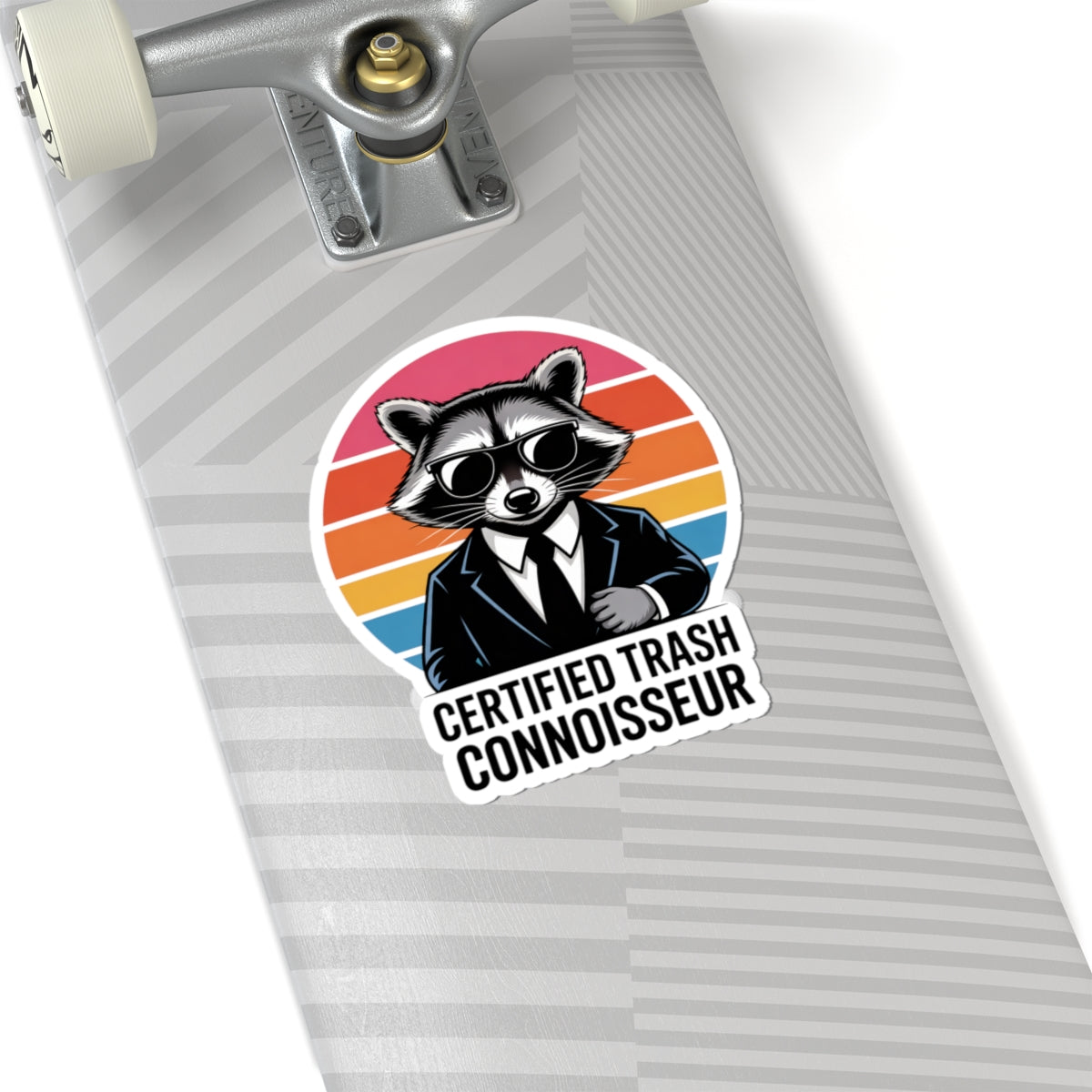 Sticker Certified Trash Connoisseur Raccoon in Suit Trash Panda Decal