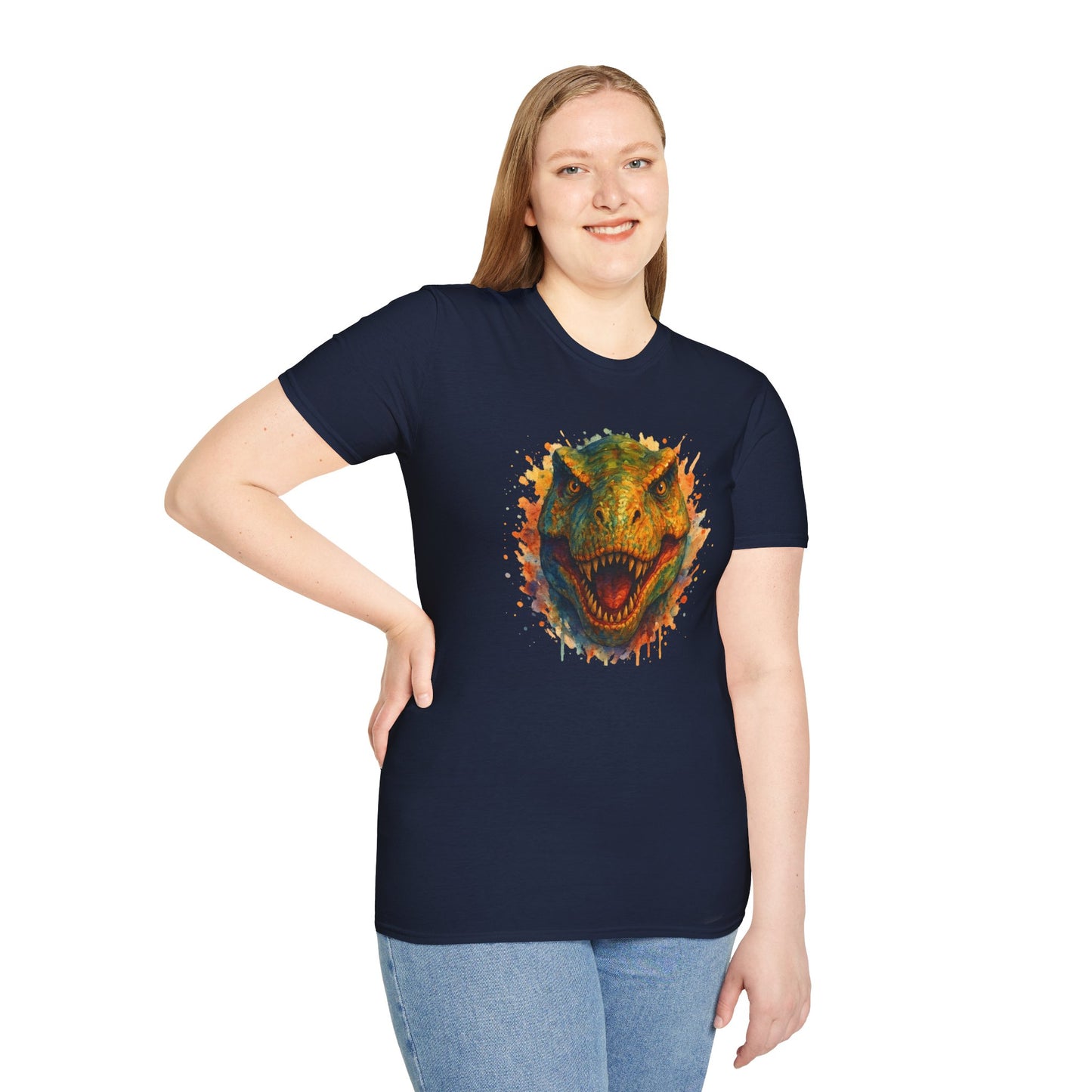 Watercolor T-Rex T-Shirt | Psychedelic Dinosaur Tee | Prehistoric Rainbow Dino Gift | Unisex Cotton Graphic Shirt Jurassic Tee