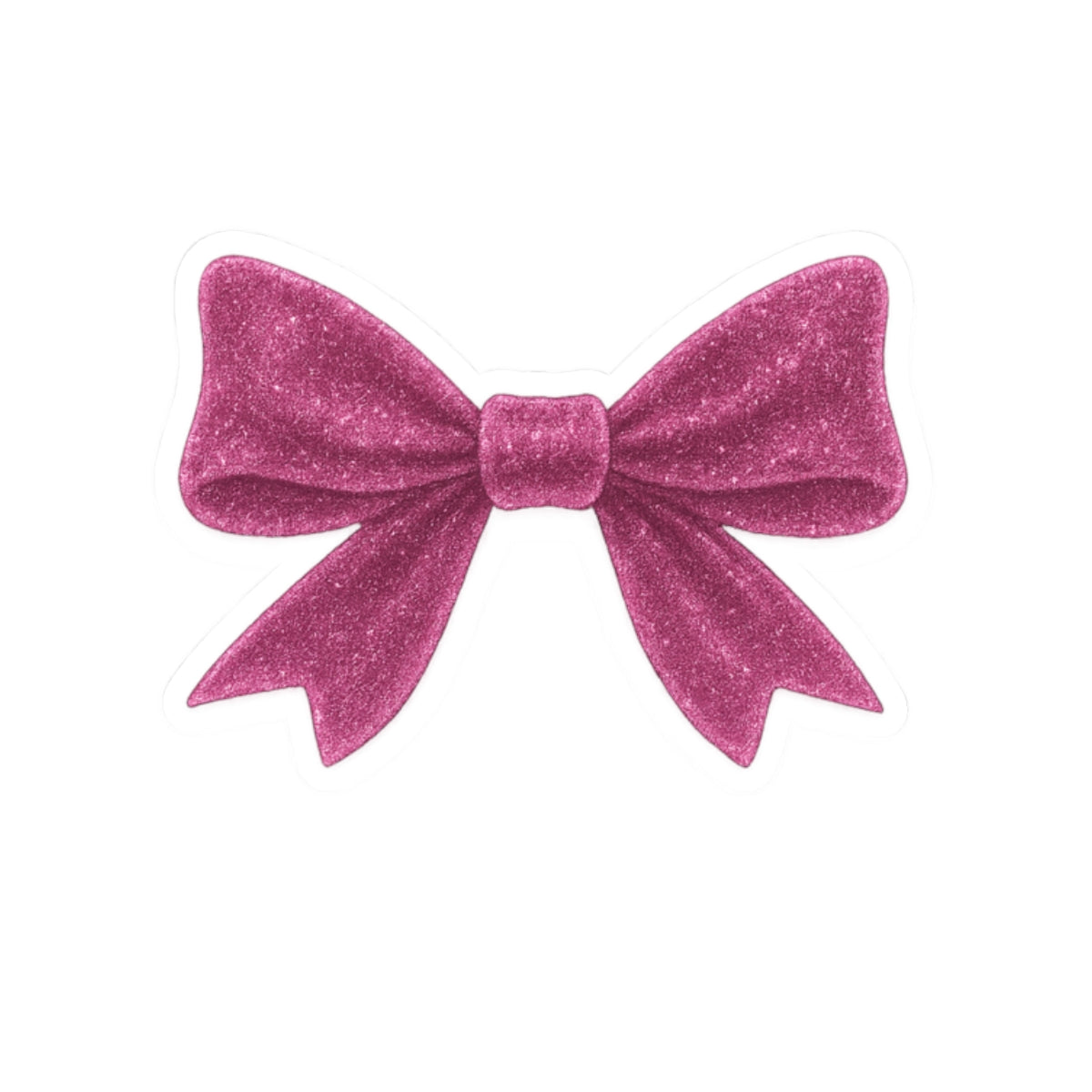 Pink Bow Sticker Cute Glitter-Look Vinyl Decal for Laptop, Water Bottle, or Notebook, Girly Aesthetic Gift