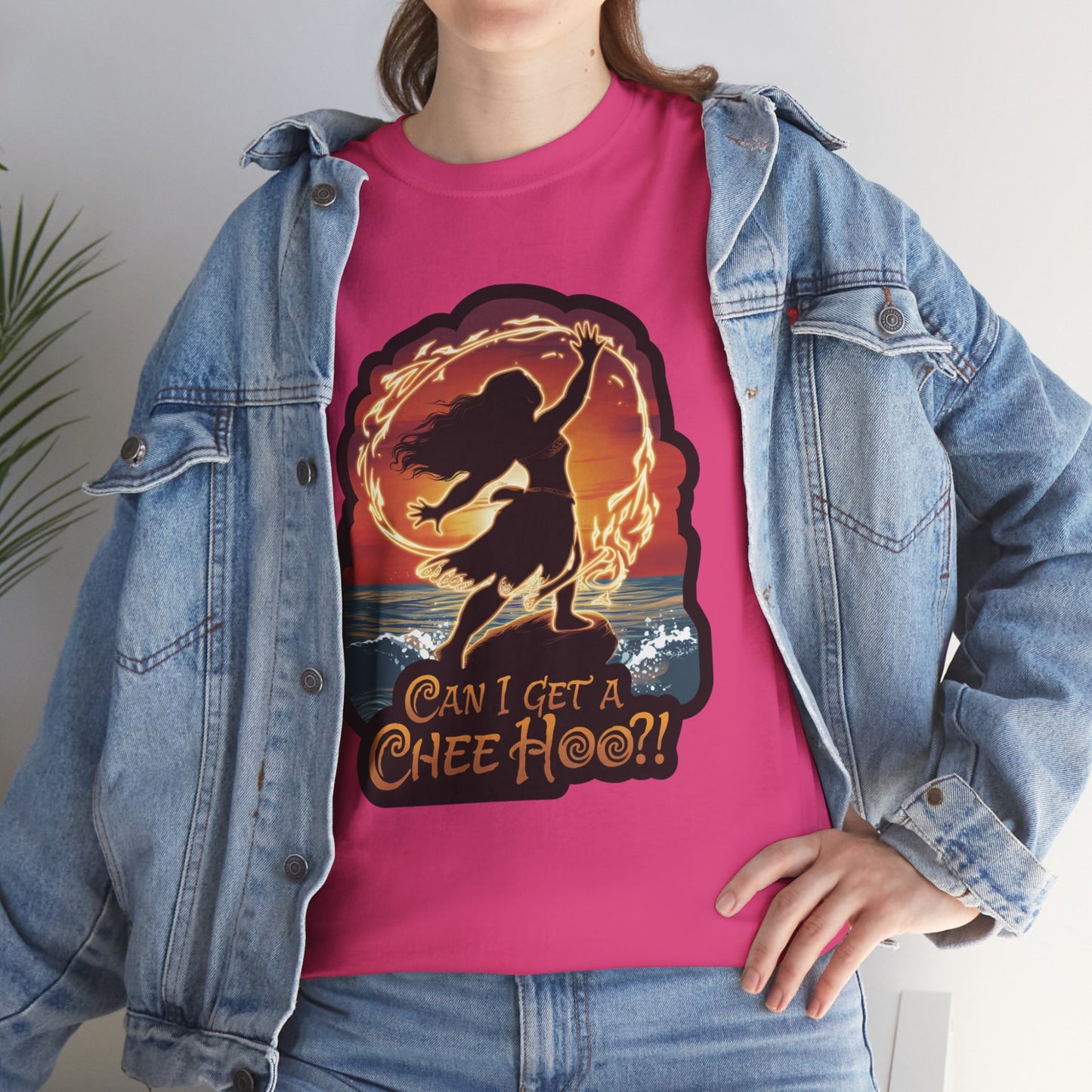 Can I Get a Chee Hoo Shirt – Hawaiian Island Vibes Tee – Hula Dancer Sunset Graphic T-Shirt – Polynesian Luau Party Unisex Top