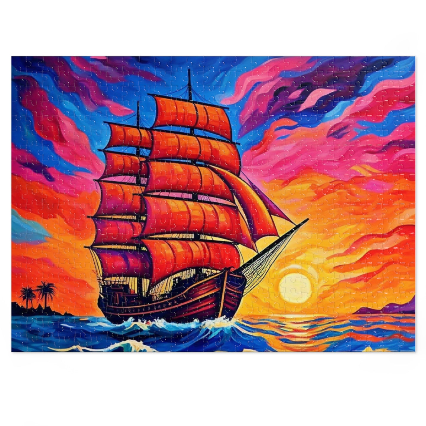 Puzzle - Ship Sailing at Sunset
